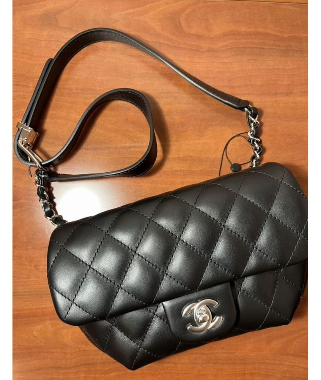 CHANEL Черная кожаная сумка с короткими ручками, фото 3