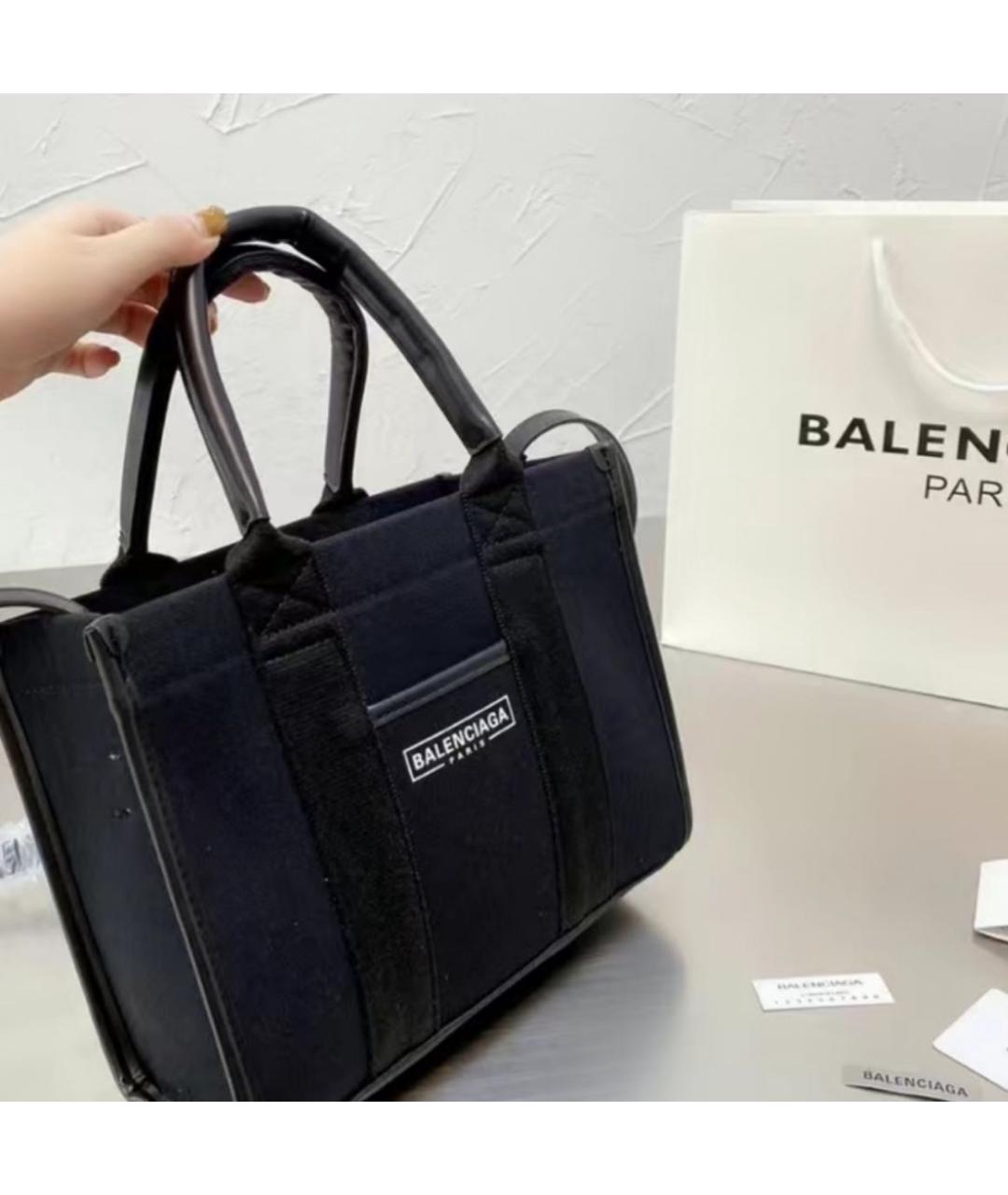 BALENCIAGA Черная кожаная сумка с короткими ручками, фото 8