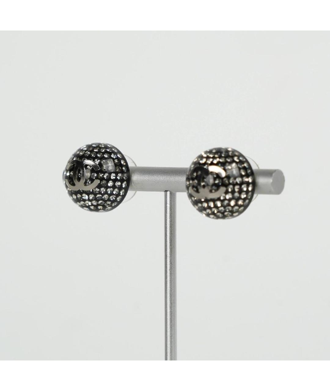 CHANEL Серые латунные серьги, фото 5