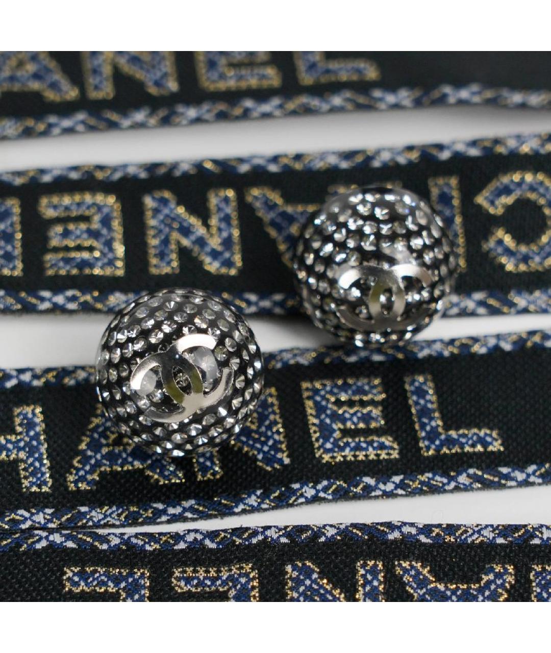 CHANEL Серые латунные серьги, фото 6