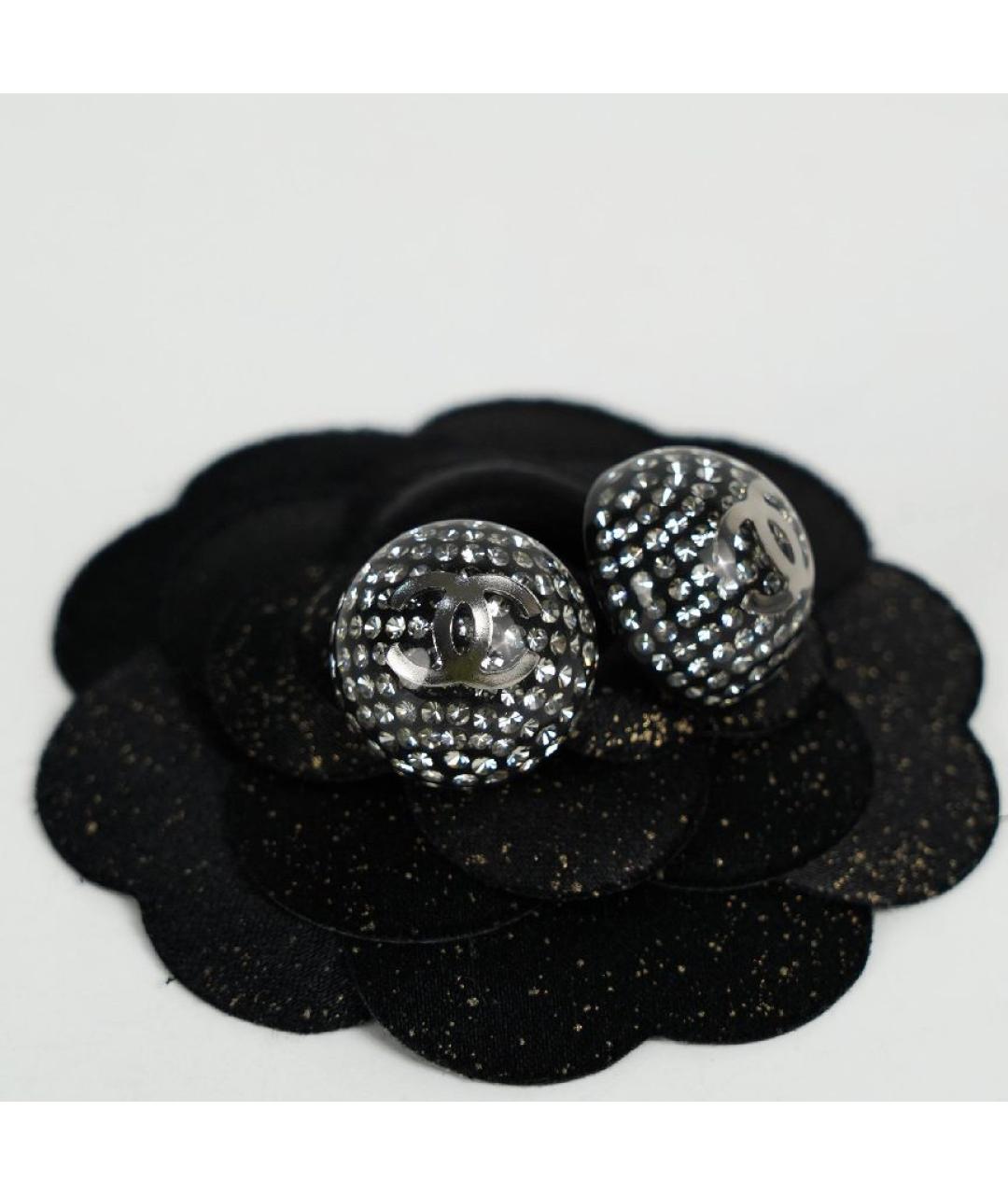 CHANEL Серые латунные серьги, фото 7