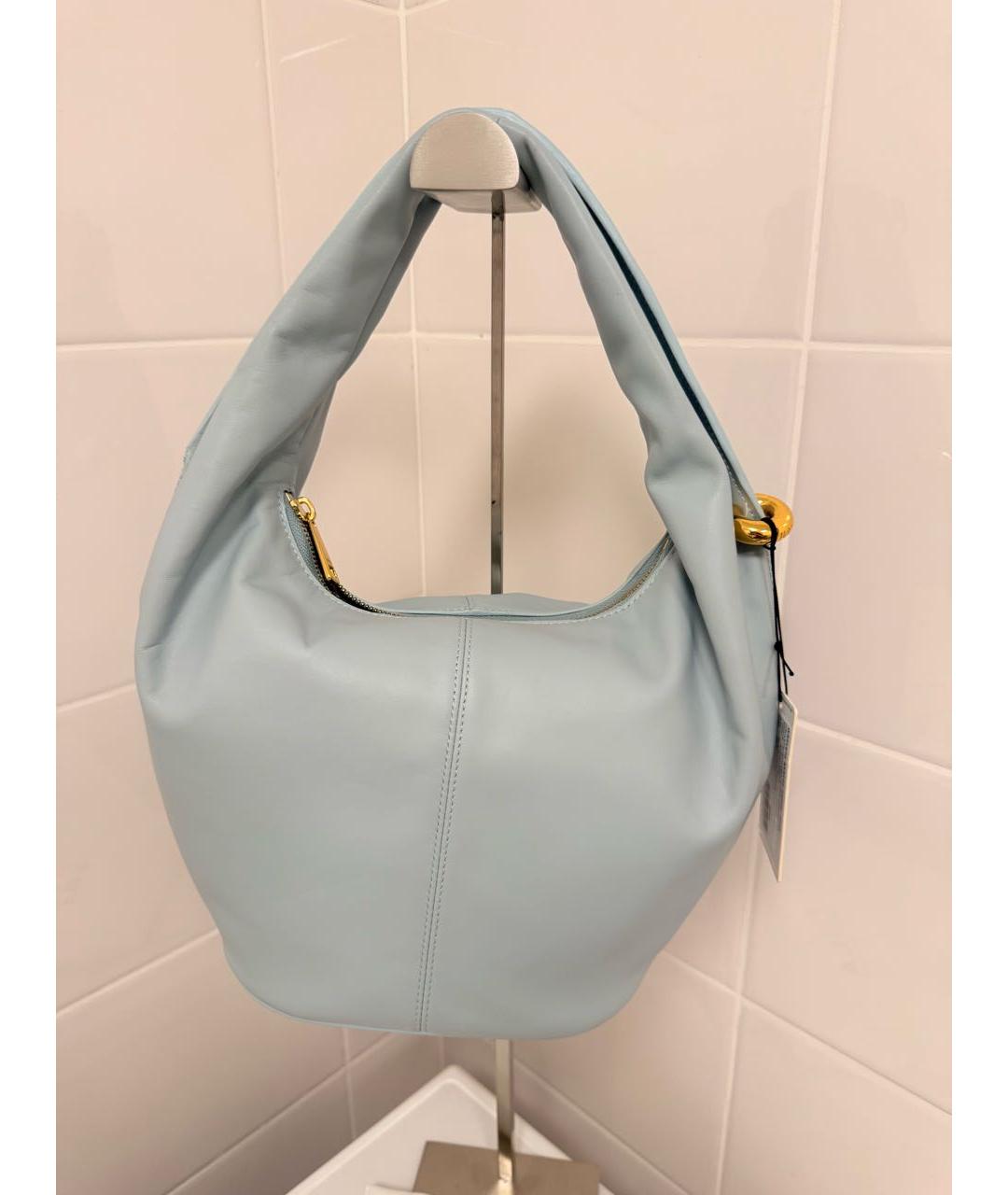 FURLA Голубая кожаная сумка с короткими ручками, фото 9