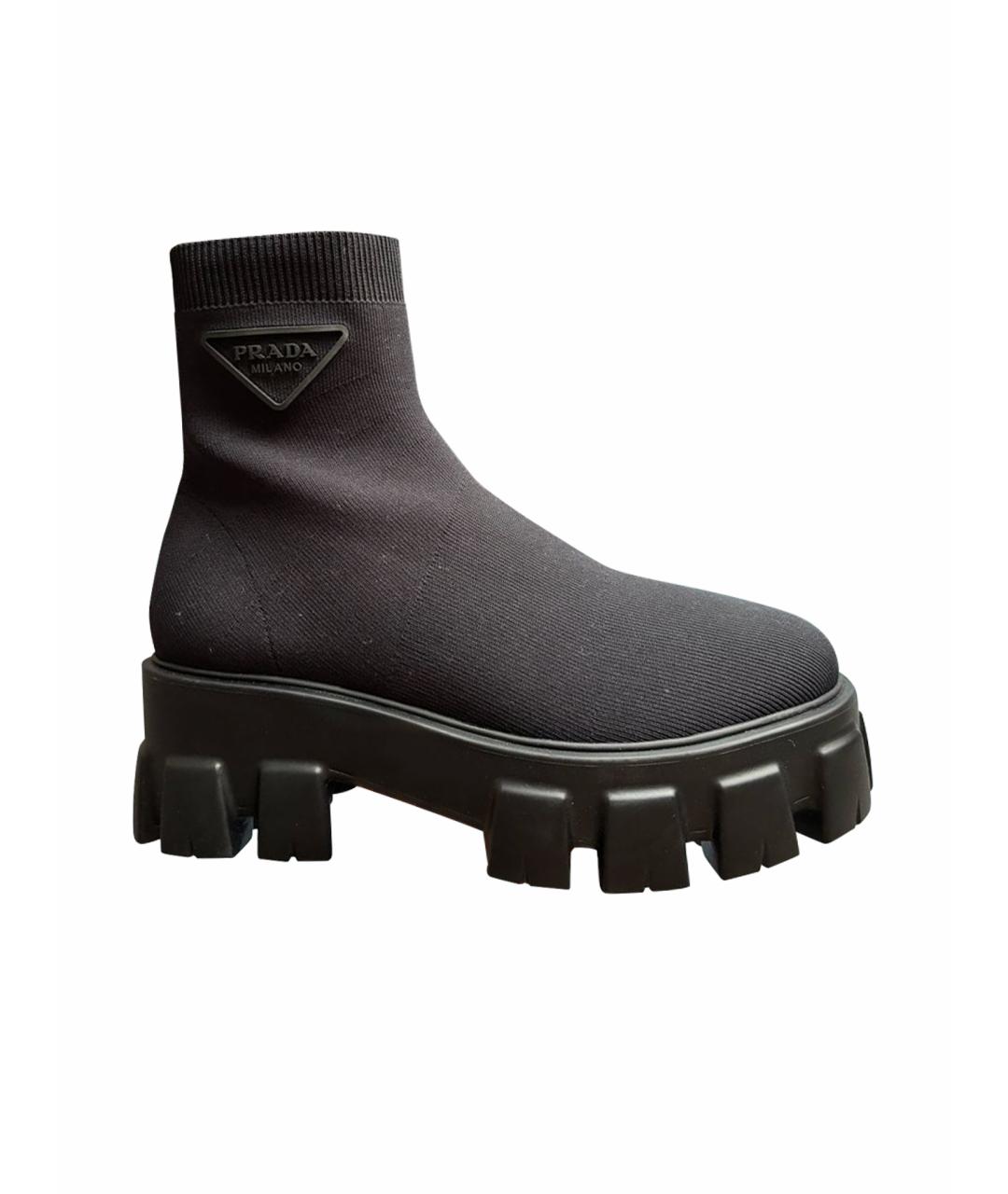 PRADA Черные неопреновые полусапоги, фото 1