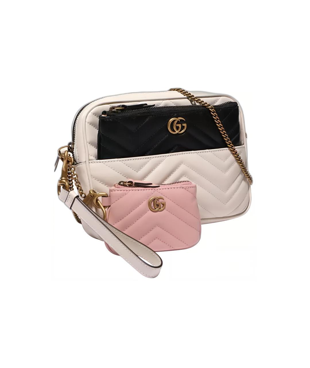 GUCCI Бежевая кожаная сумка через плечо, фото 6