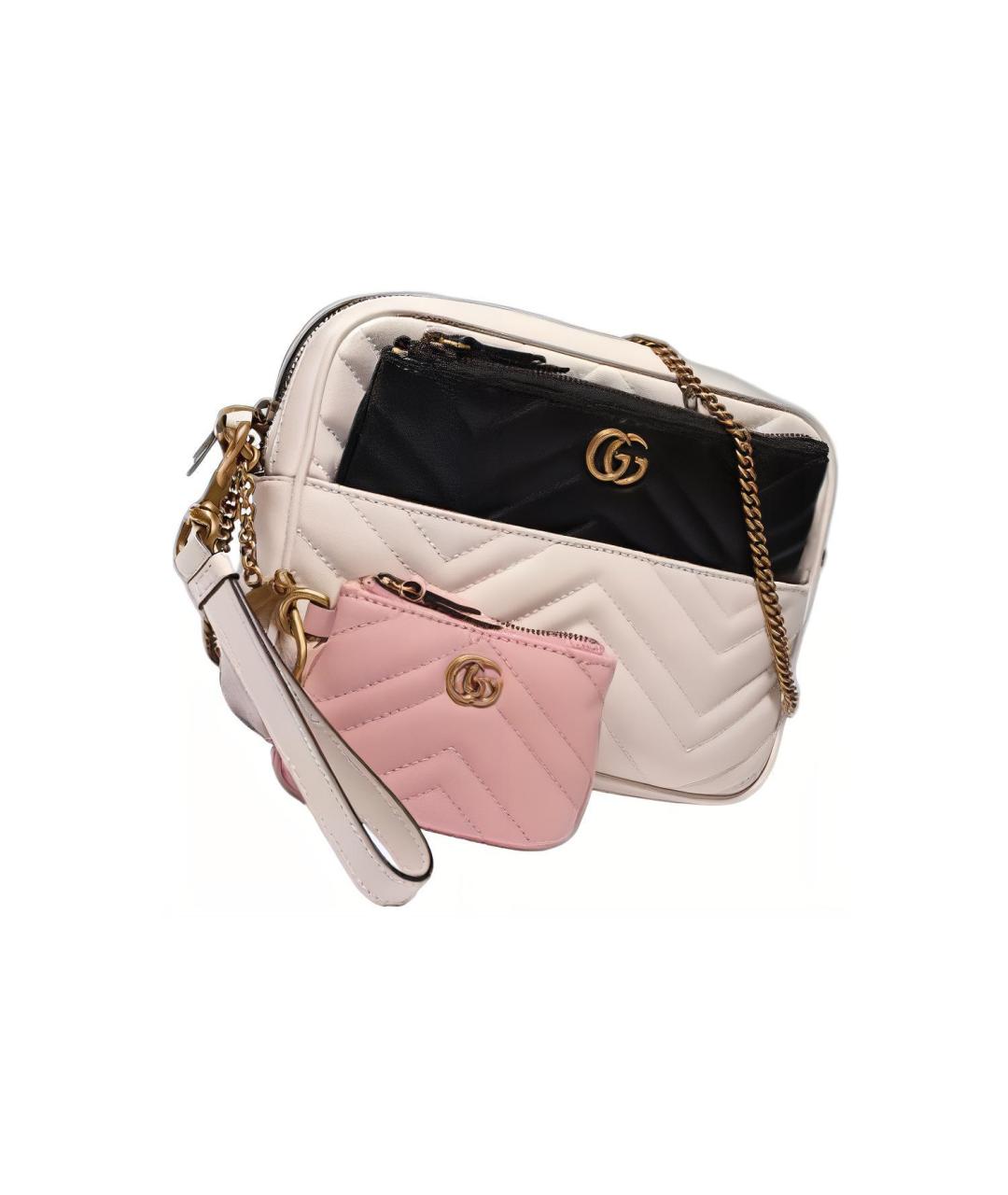 GUCCI Бежевая кожаная сумка через плечо, фото 2