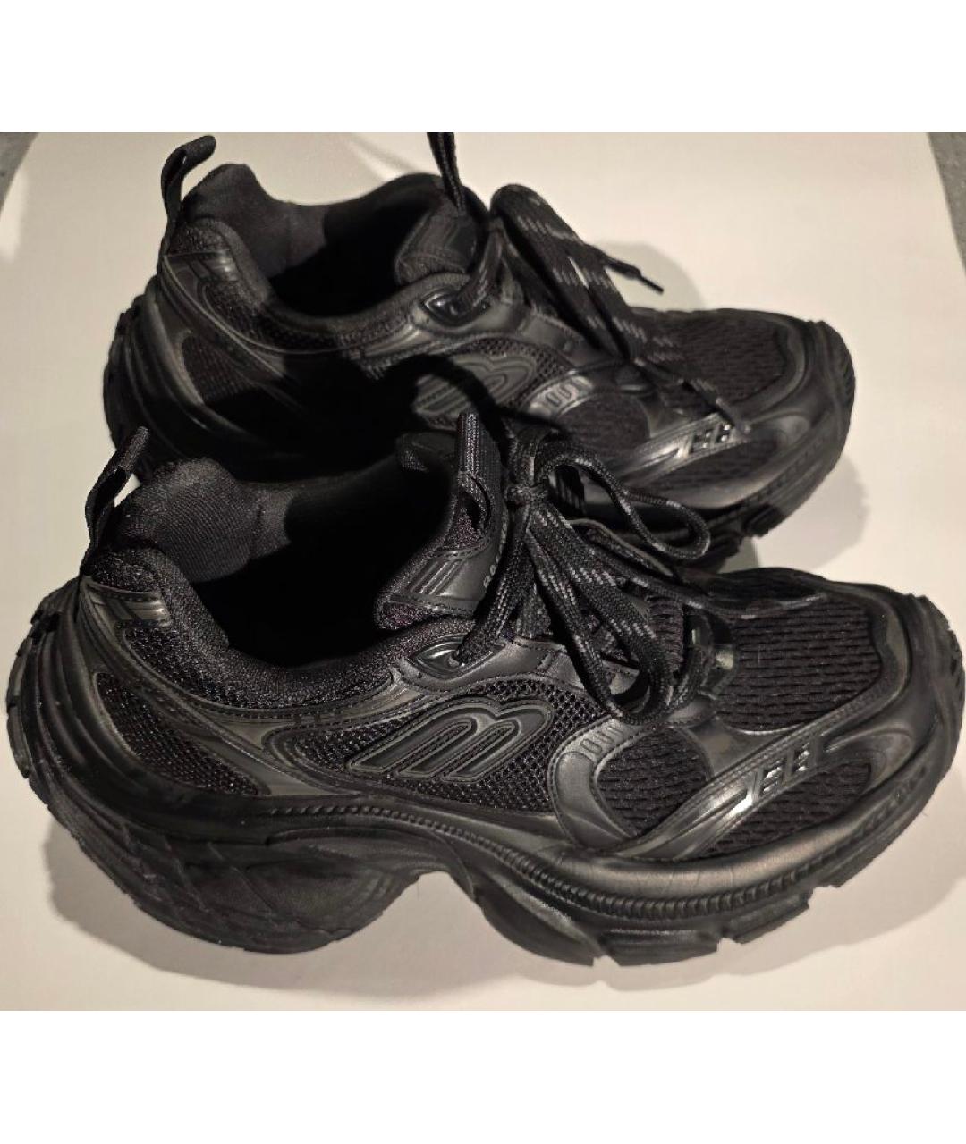 BALENCIAGA Черные текстильные высокие кроссовки / кеды, фото 3