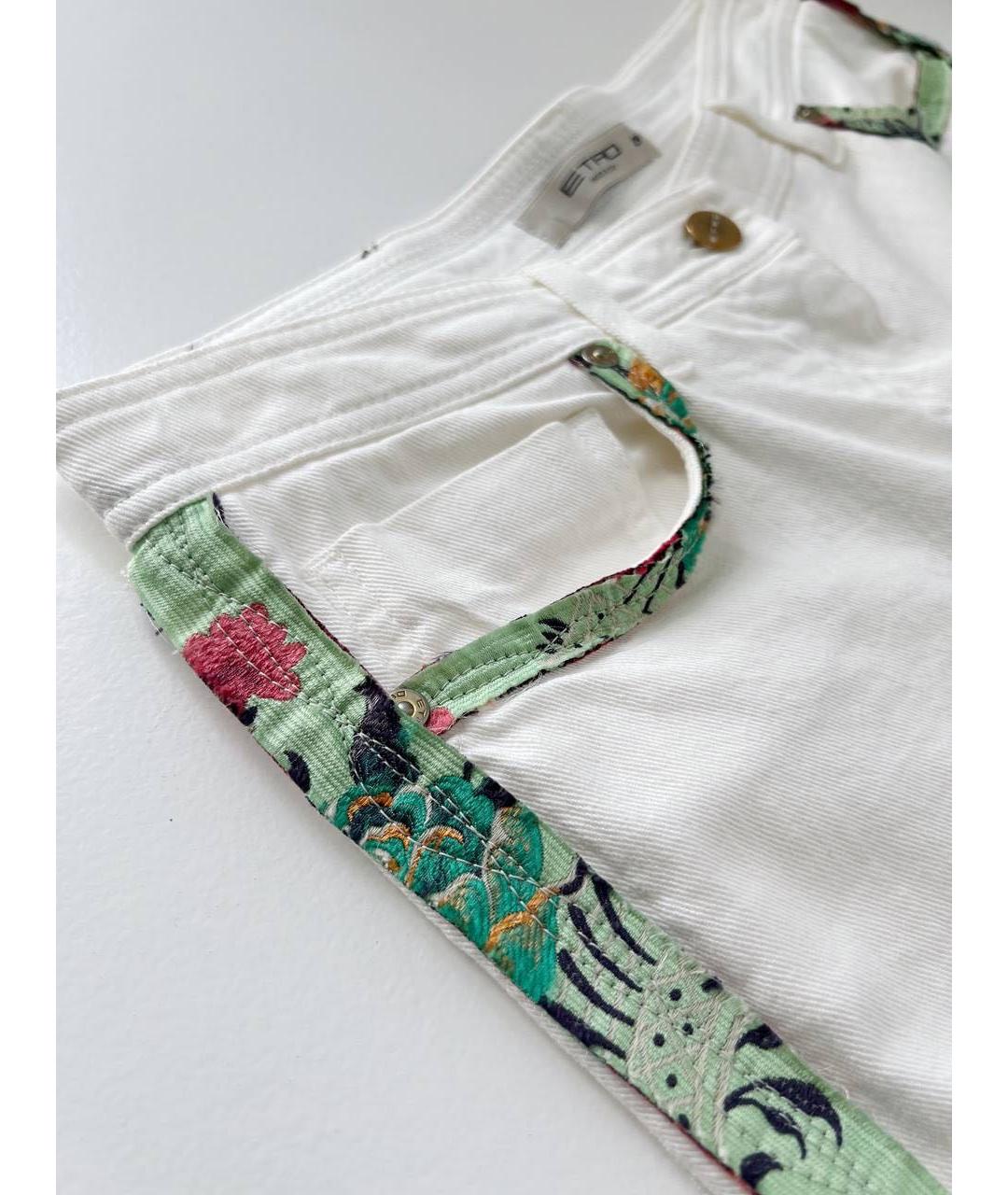 ETRO Белые хлопковые джинсы слим, фото 5
