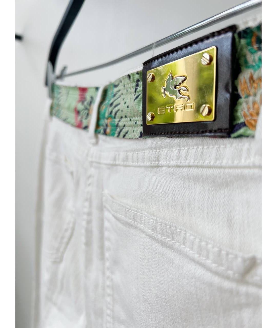 ETRO Белые хлопковые джинсы слим, фото 7