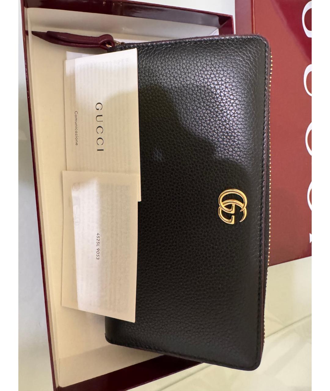 GUCCI Черный кожаный кошелек, фото 3