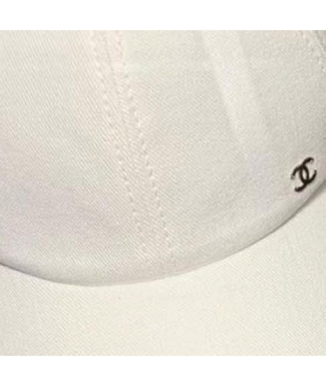 CHANEL Белая хлопковая кепка, фото 2
