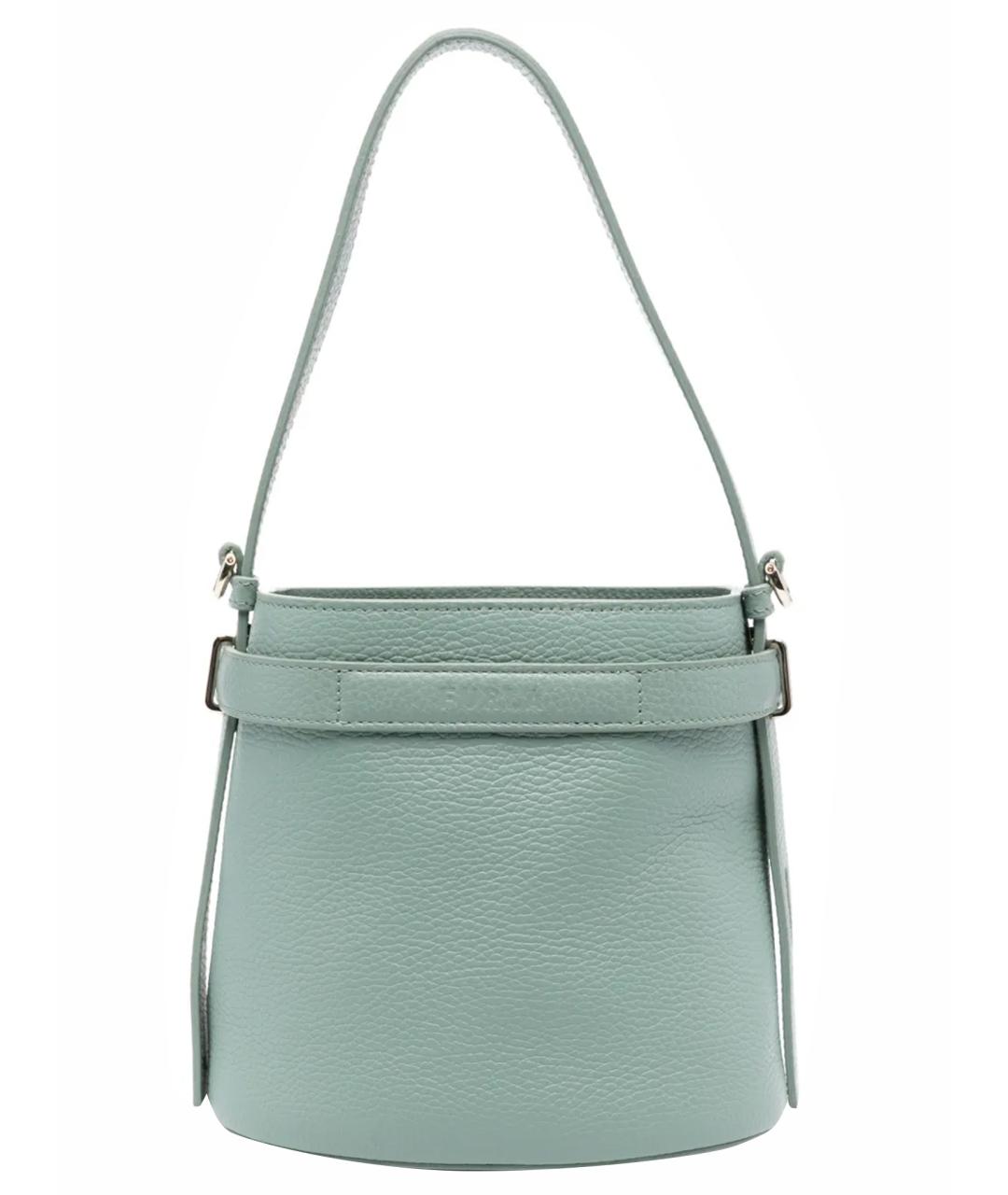 FURLA Зеленая кожаная сумка с короткими ручками, фото 1