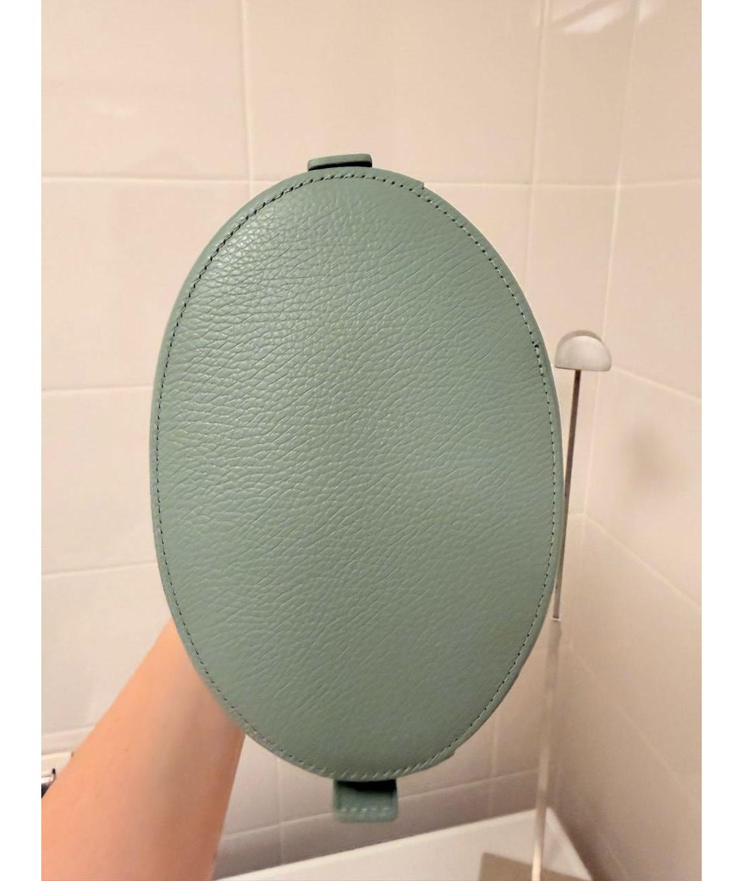 FURLA Зеленая кожаная сумка с короткими ручками, фото 3