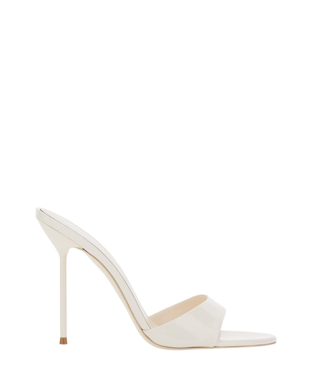 PARIS TEXAS Белые мюли из лакированной кожи, фото 1