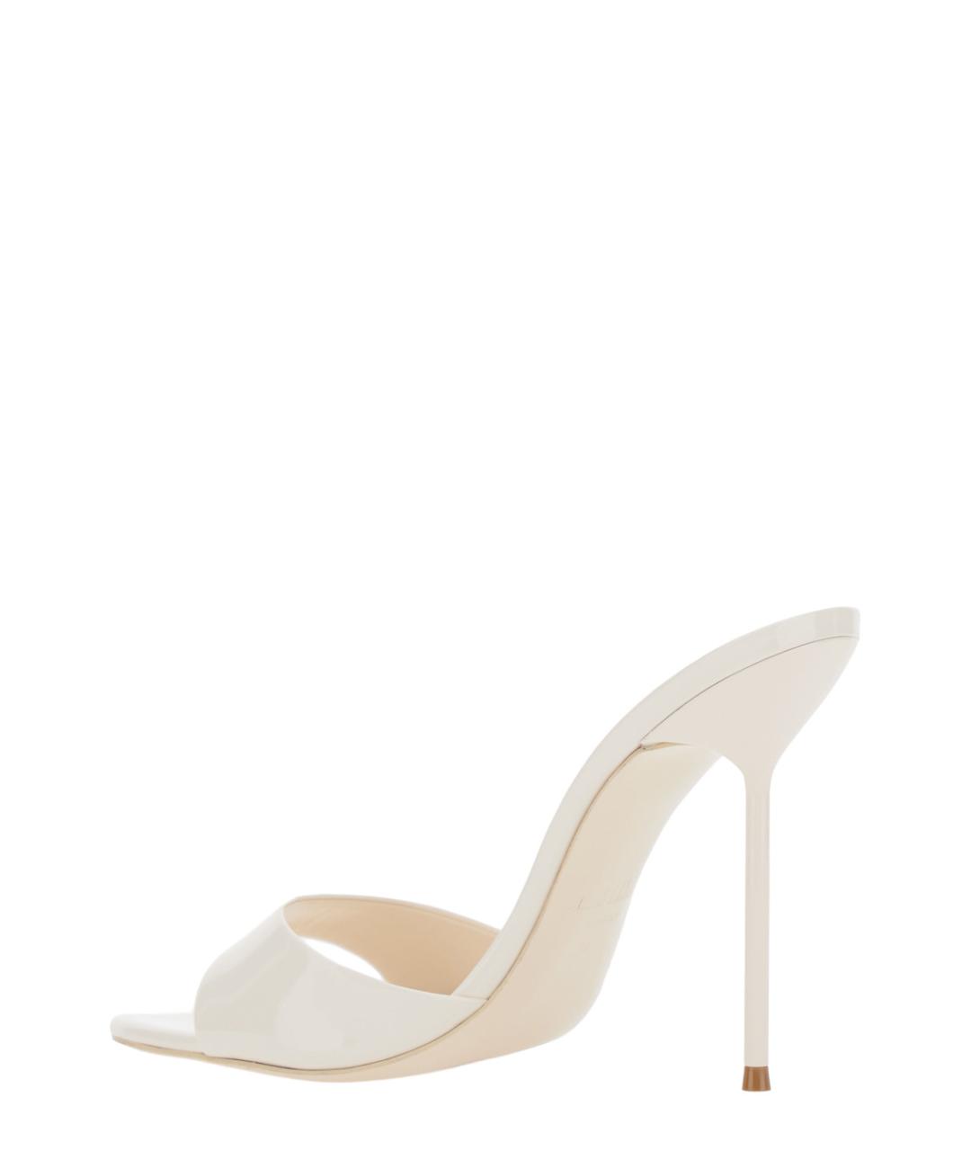 PARIS TEXAS Белые мюли из лакированной кожи, фото 3