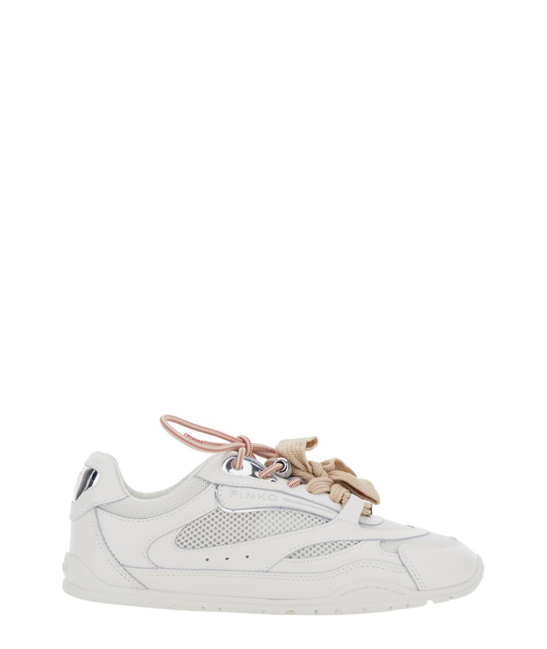 PINKO Белые кожаные кроссовки, фото 1