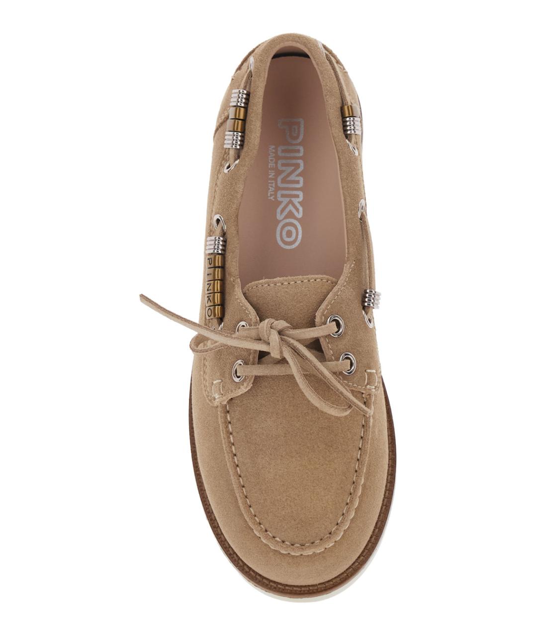 PINKO Бежевые замшевые лоферы, фото 4