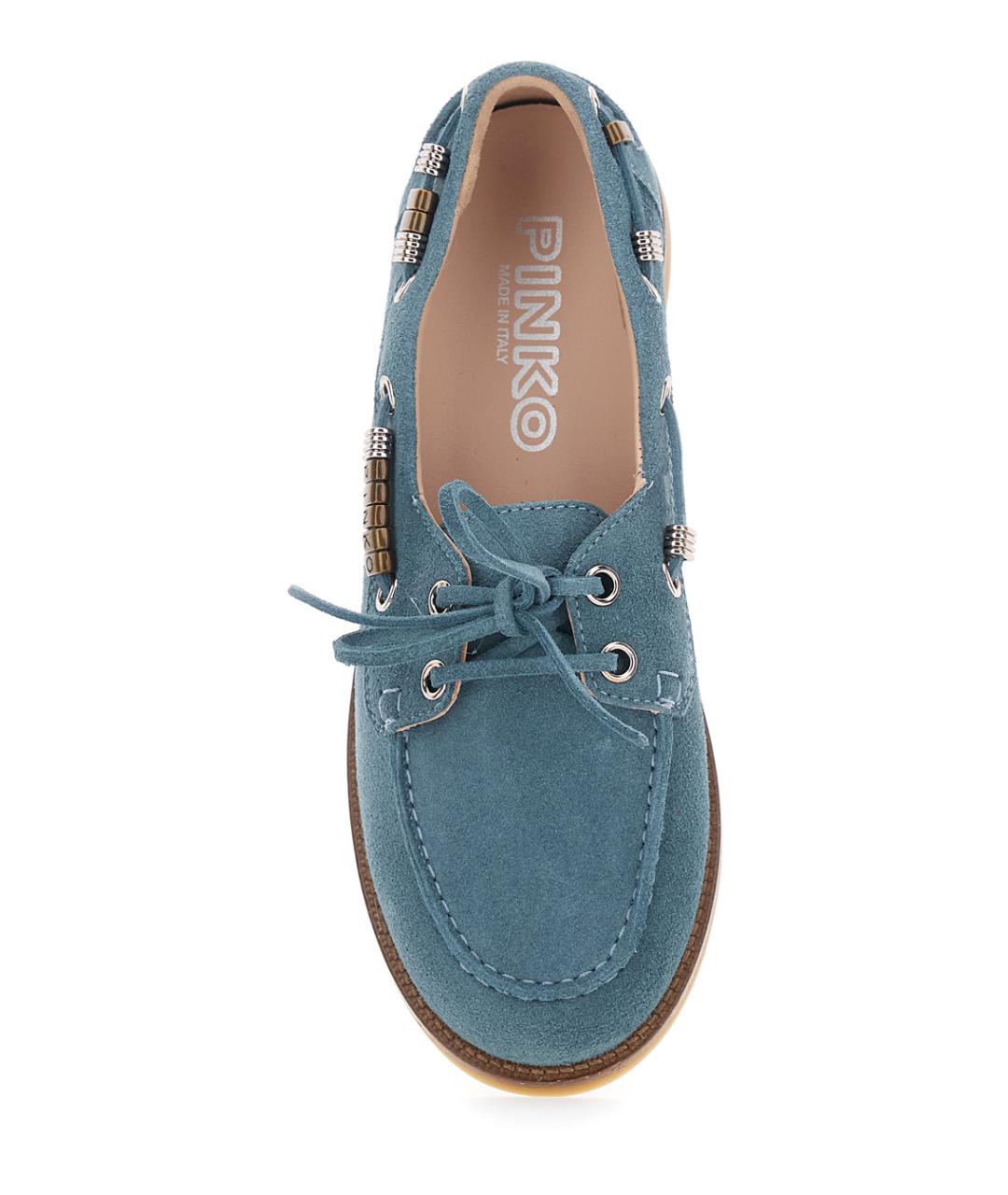 PINKO Голубые замшевые лоферы, фото 4