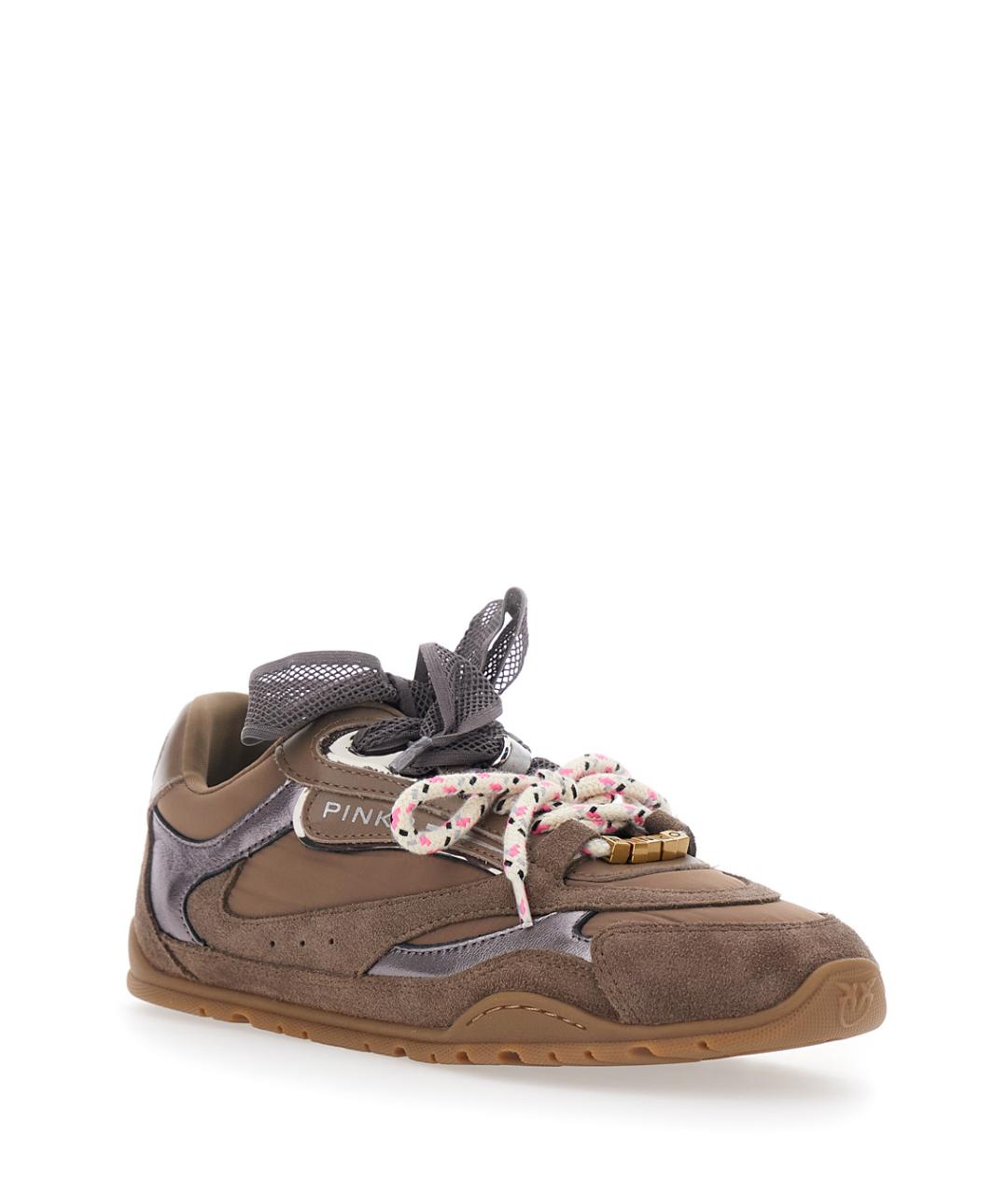 PINKO Коричневые замшевые кроссовки, фото 2