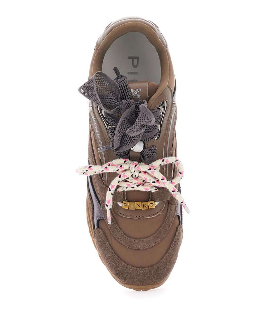 PINKO Коричневые замшевые кроссовки, фото 4