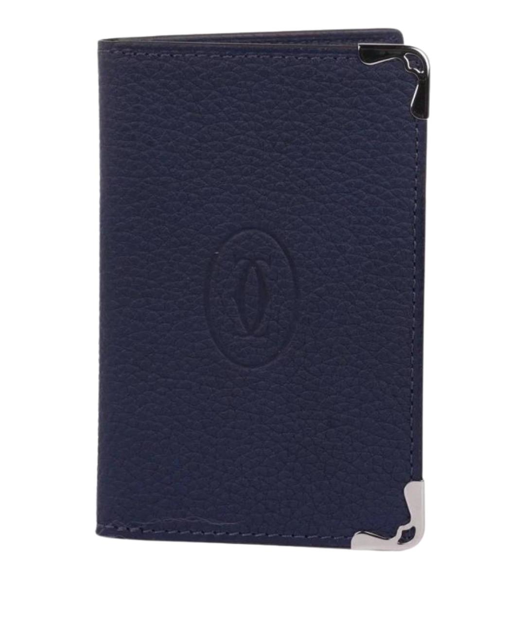 CARTIER Темно-синий кожаный кардхолдер, фото 1