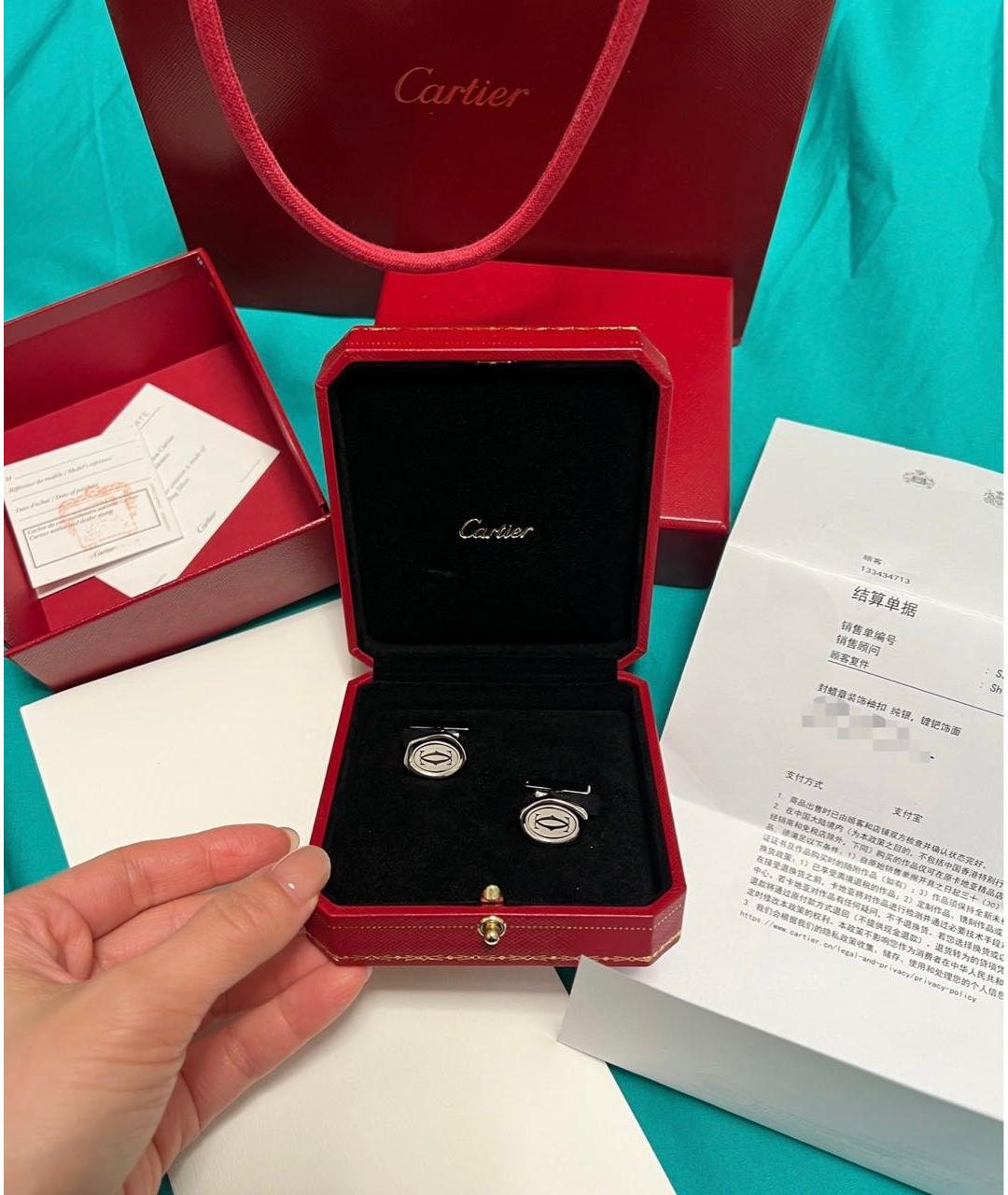 CARTIER Серебряные серебряные запонки, фото 5