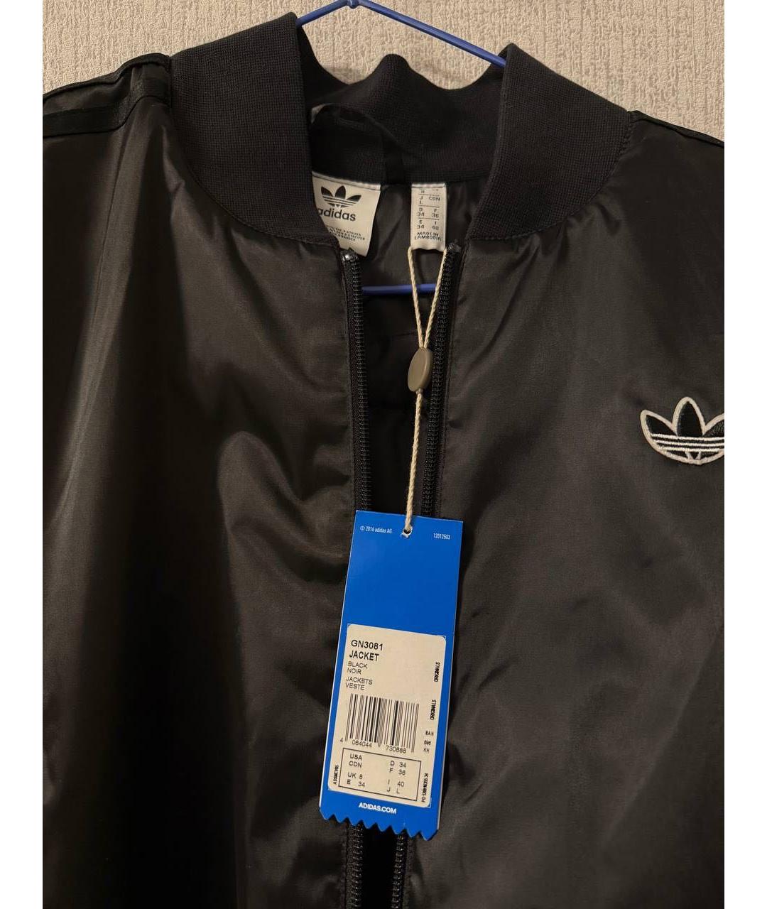 ADIDAS Черная синтетическая куртка, фото 3