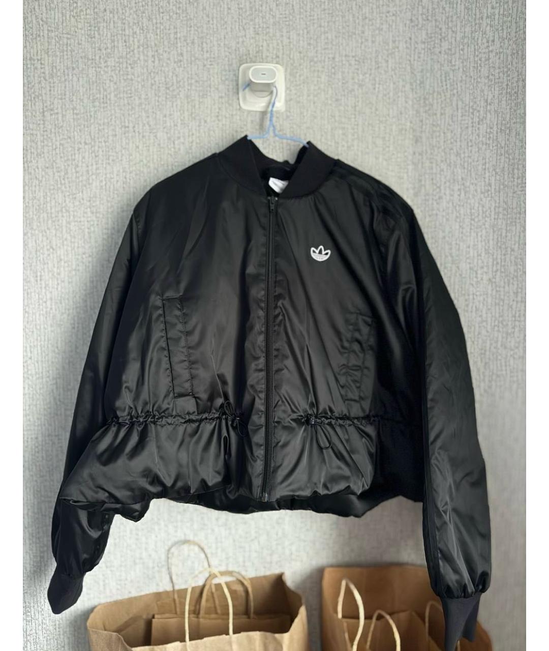 ADIDAS Черная синтетическая куртка, фото 5