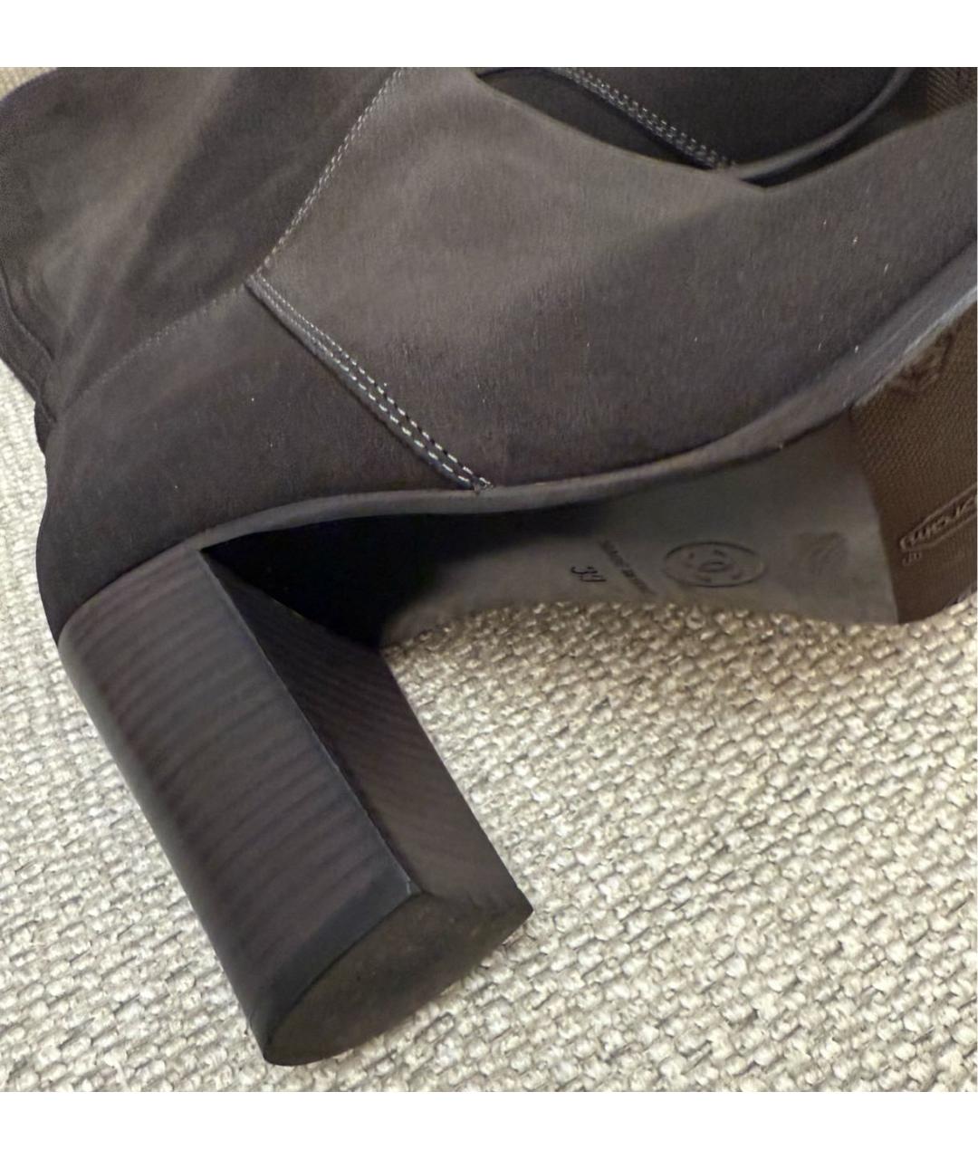 CHANEL Коричневые замшевые сапоги, фото 8