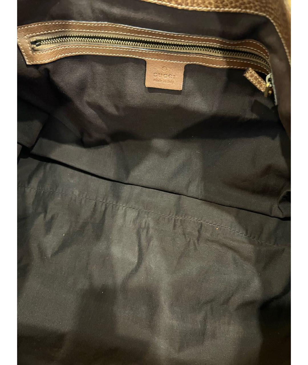 GUCCI Коричневая тканевая сумка тоут, фото 4