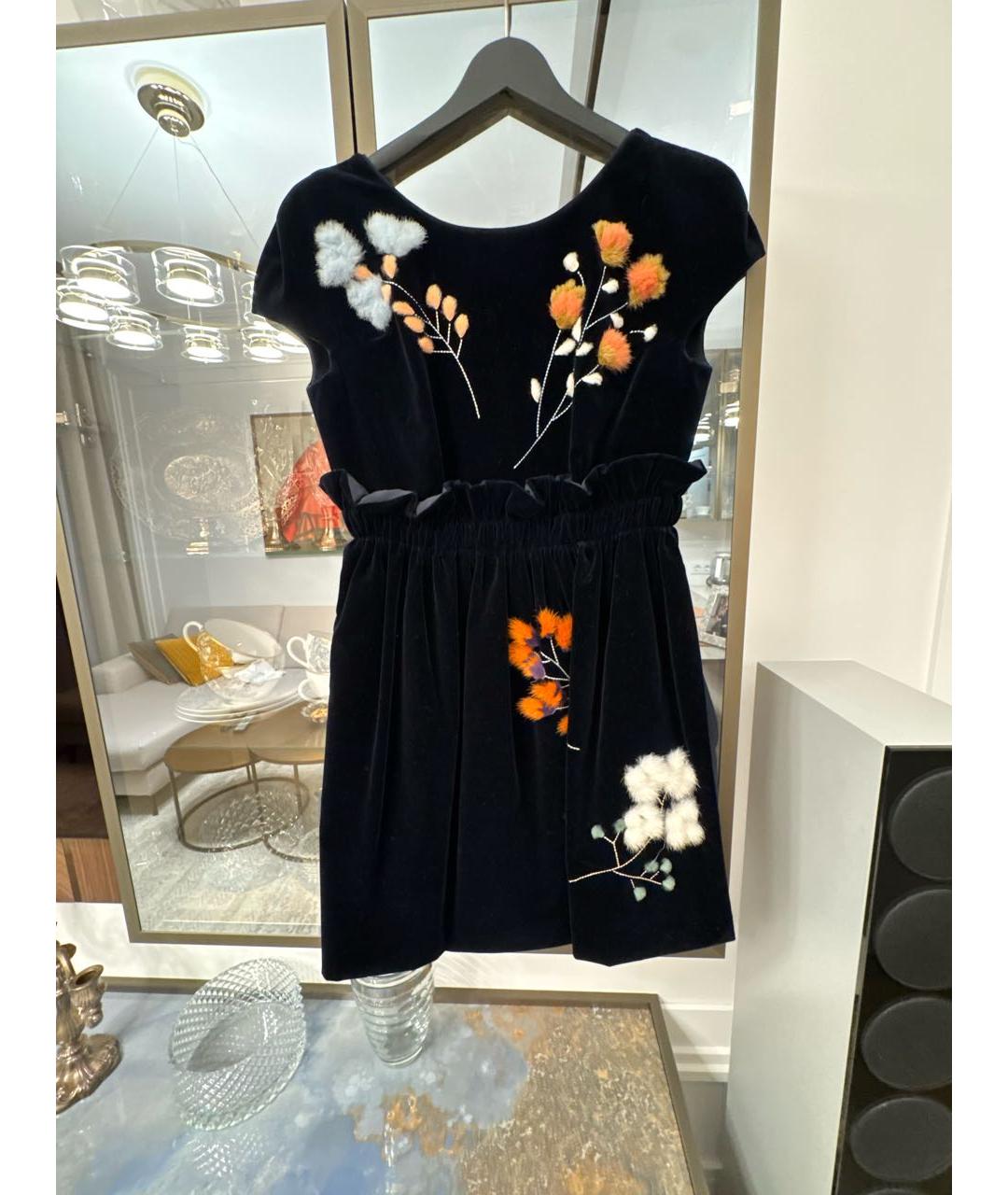 FENDI Темно-синее бархатное коктейльное платье, фото 8