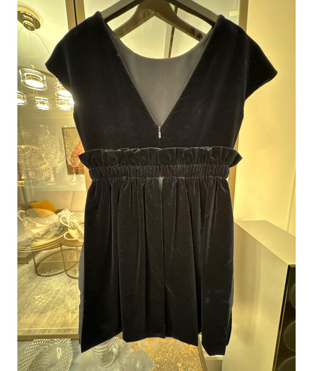 FENDI Темно-синее бархатное коктейльное платье, фото 2