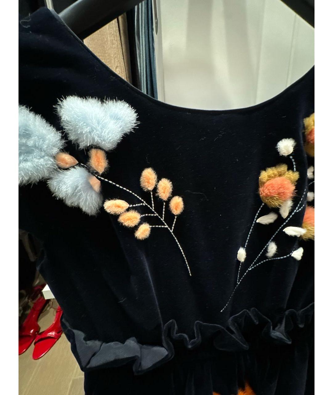 FENDI Темно-синее бархатное коктейльное платье, фото 4