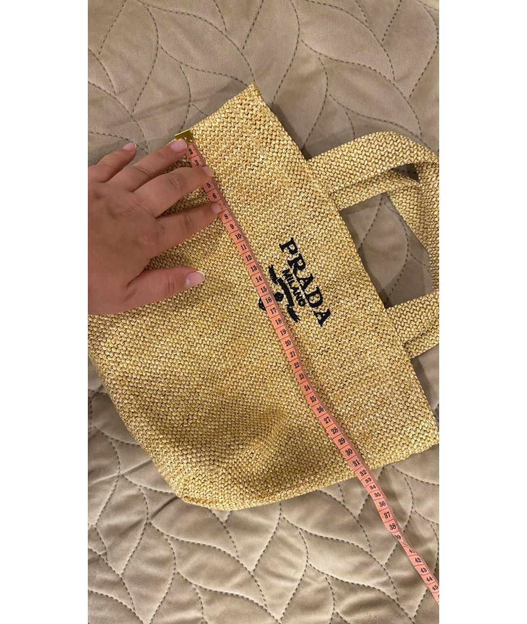 PRADA Бежевая пляжная сумка, фото 3