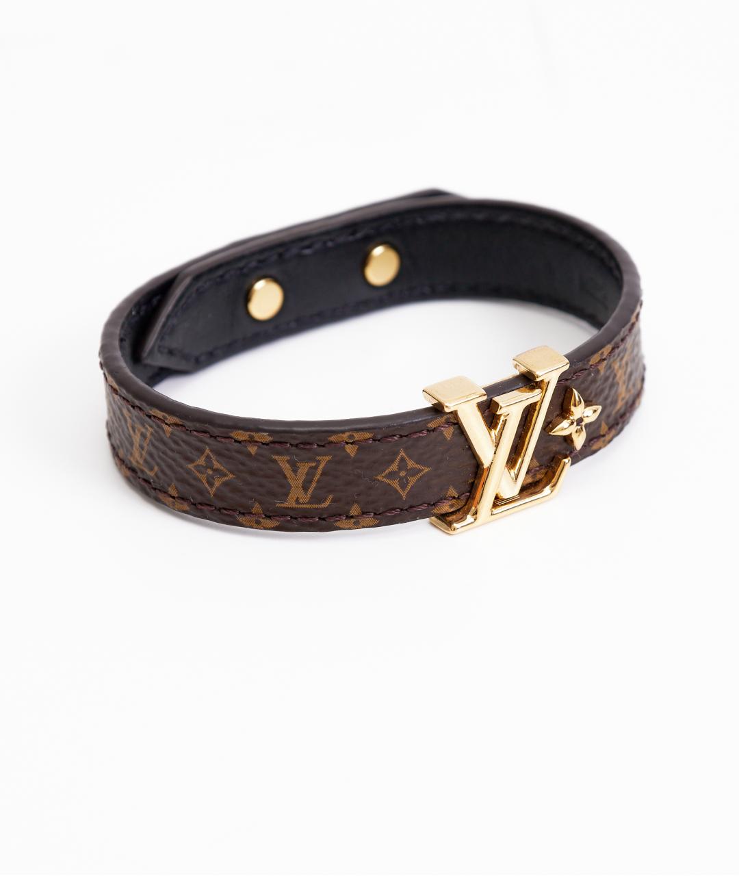 LOUIS VUITTON Коричневый кожаный браслет, фото 5