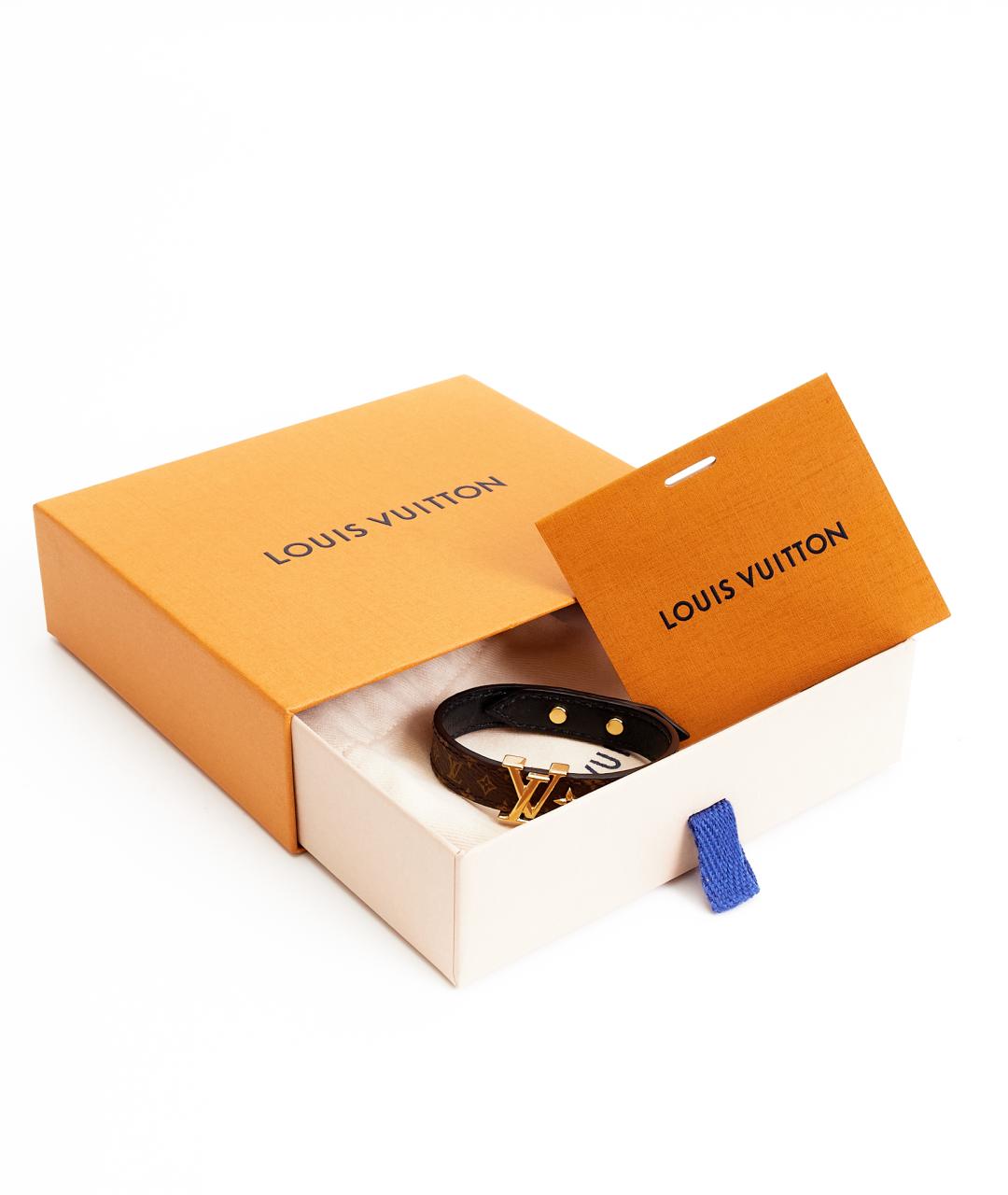 LOUIS VUITTON Коричневый кожаный браслет, фото 2