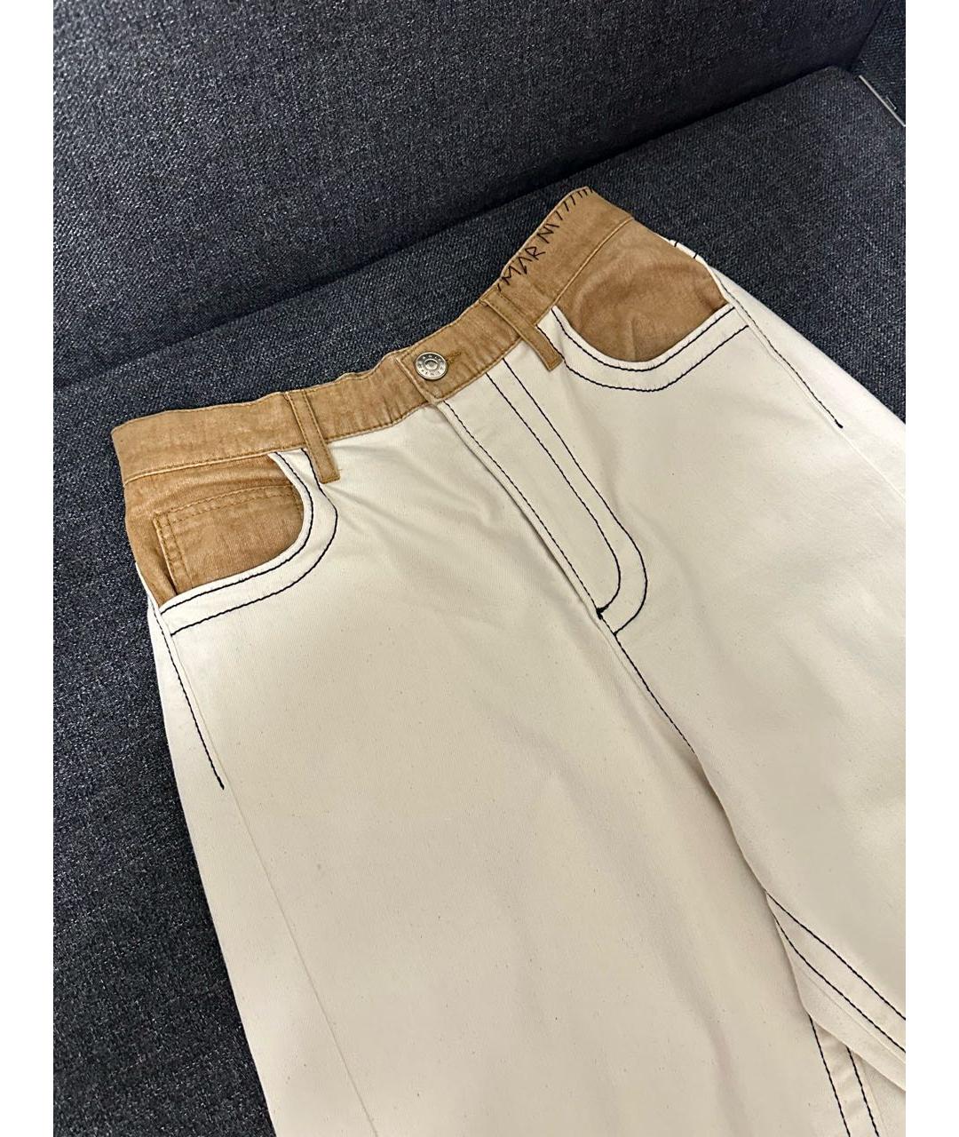 MARNI Белые хлопковые прямые джинсы, фото 5