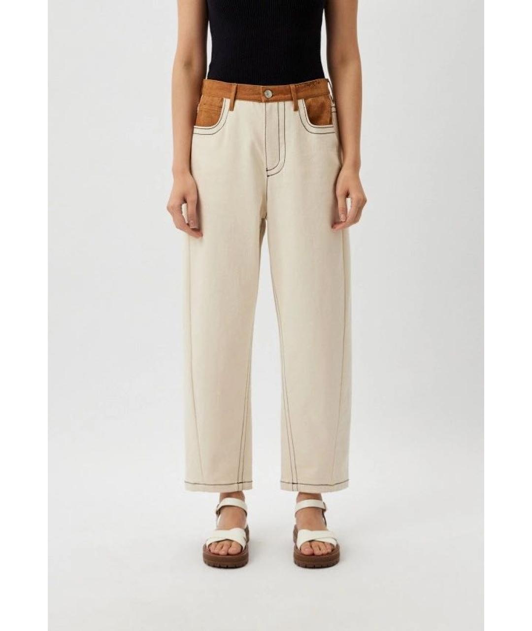 MARNI Белые хлопковые прямые джинсы, фото 2