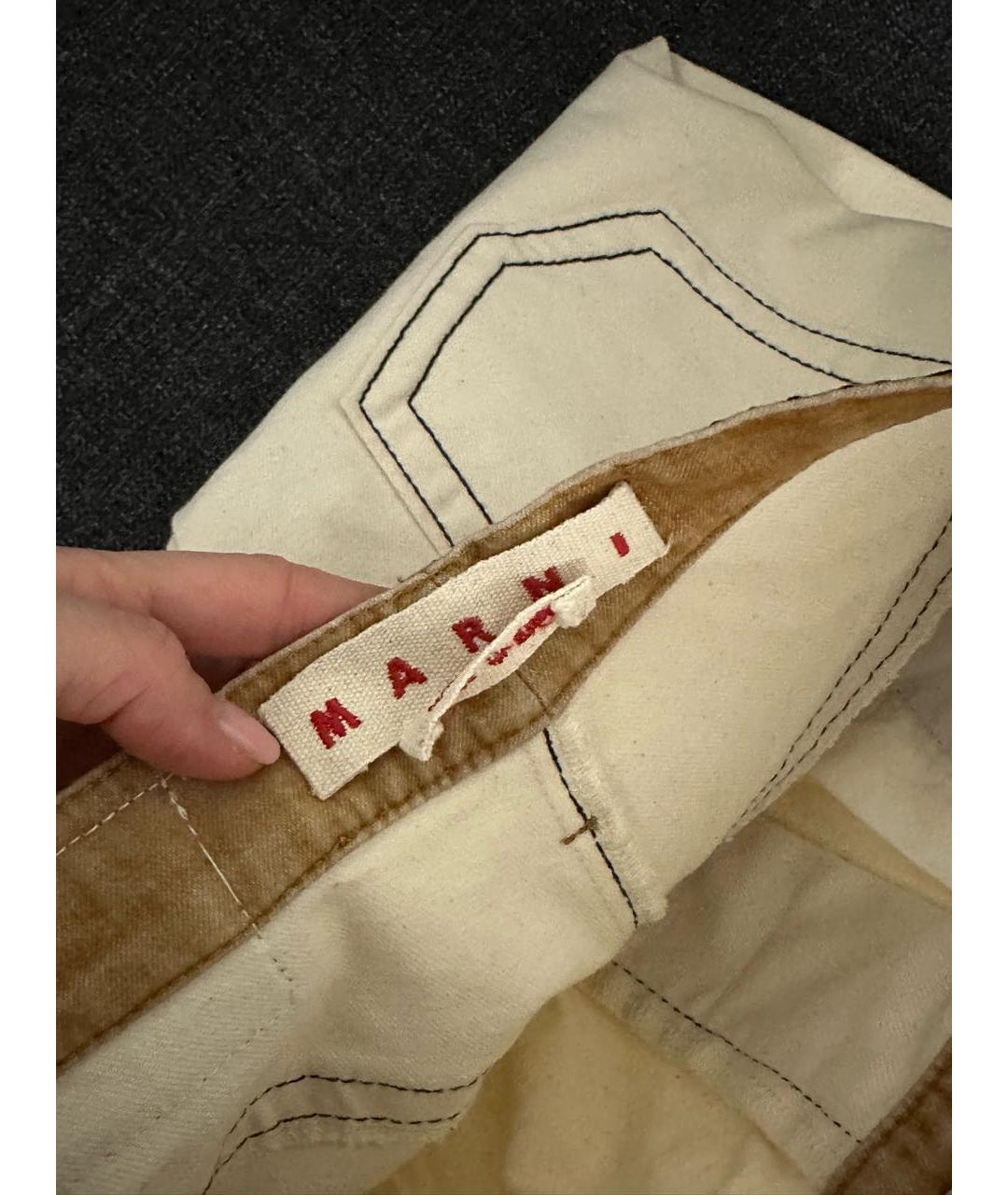 MARNI Белые хлопковые прямые джинсы, фото 7