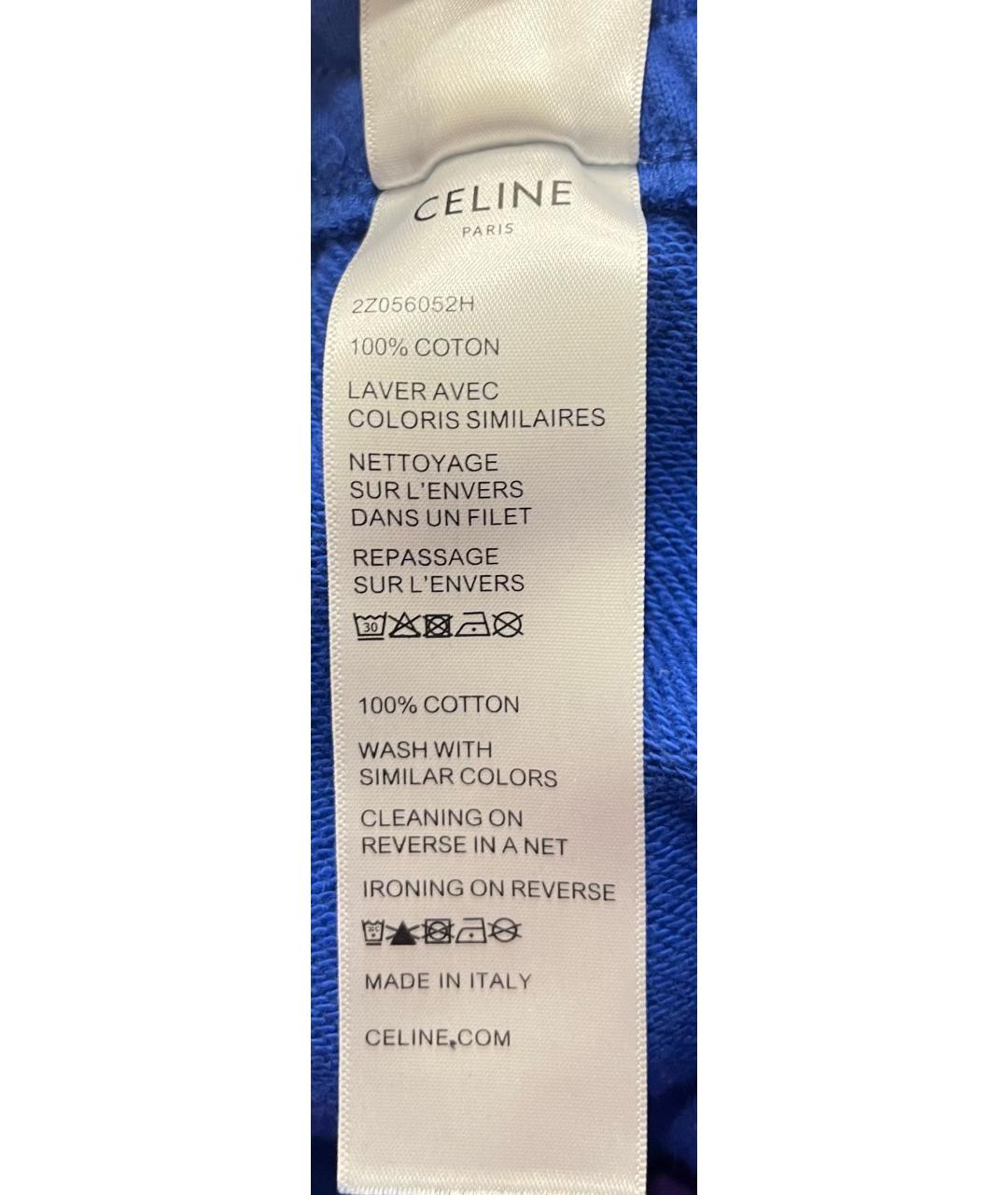CELINE Синие хлопковые спортивные брюки и шорты, фото 6