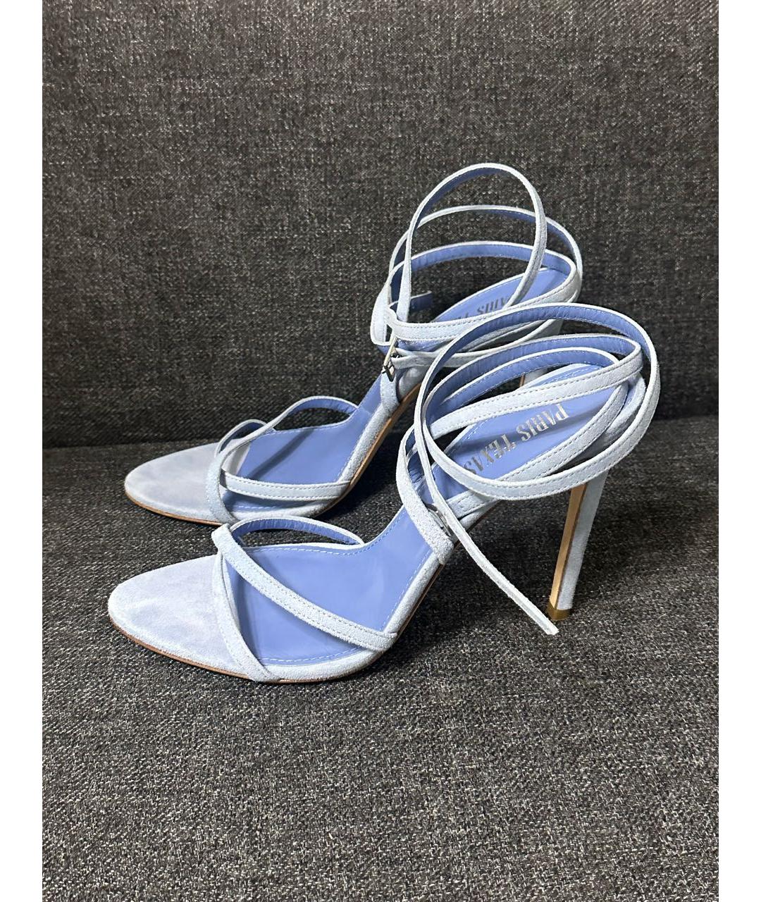 PARIS TEXAS Голубые замшевые босоножки, фото 4