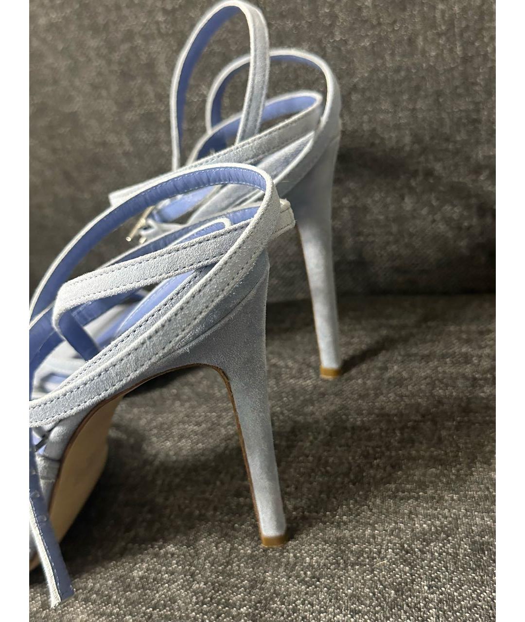 PARIS TEXAS Голубые замшевые босоножки, фото 6