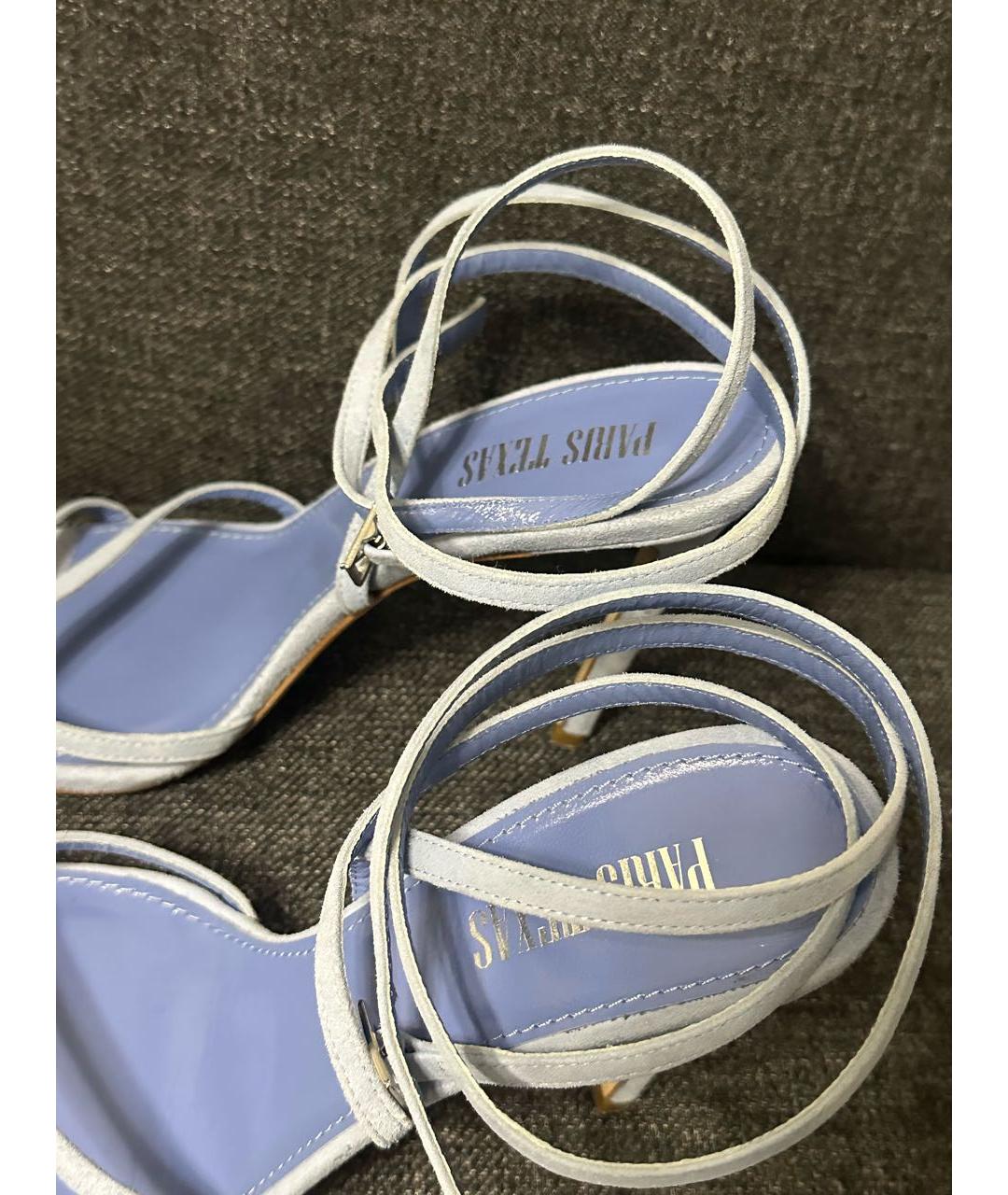 PARIS TEXAS Голубые замшевые босоножки, фото 5