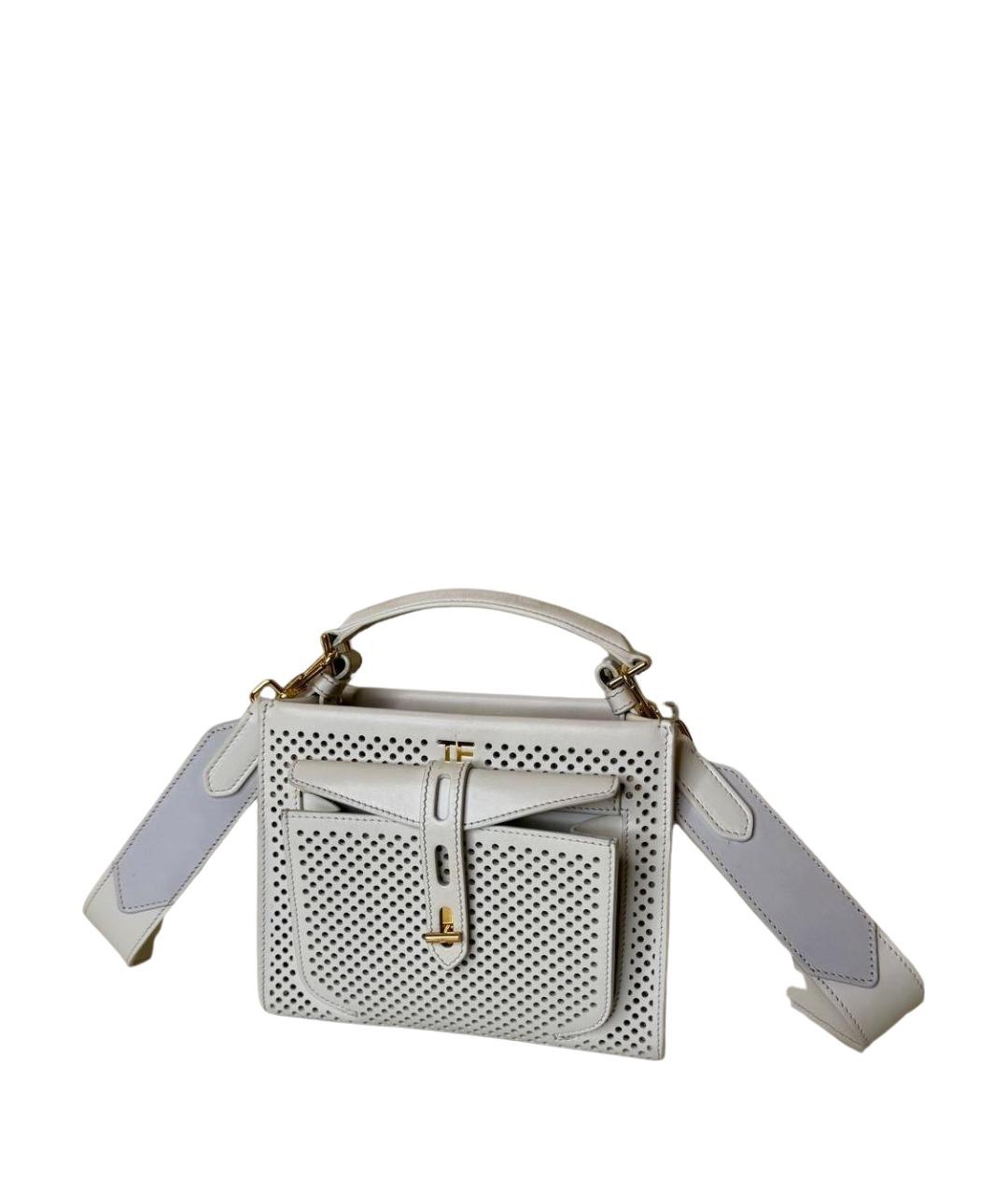 TOM FORD Белая кожаная сумка через плечо, фото 1