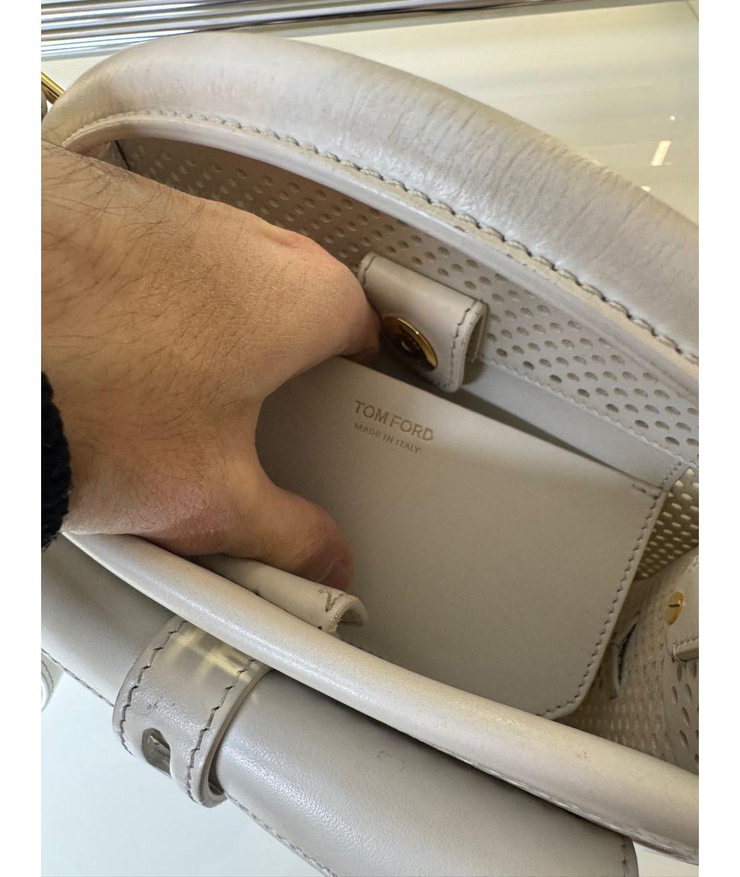 TOM FORD Белая кожаная сумка через плечо, фото 5