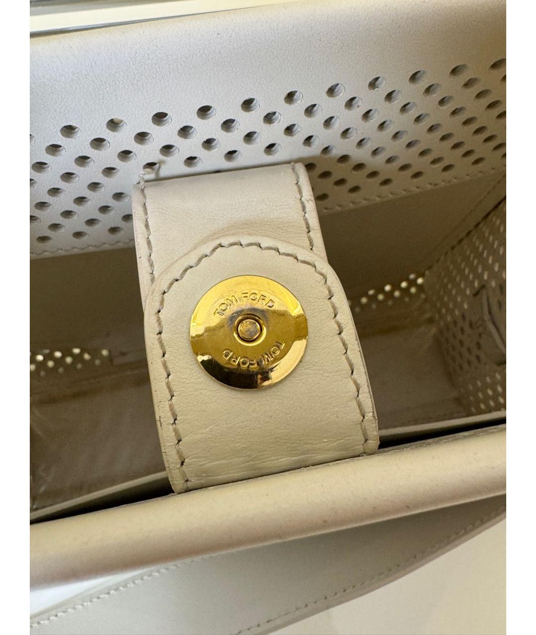 TOM FORD Белая кожаная сумка через плечо, фото 4
