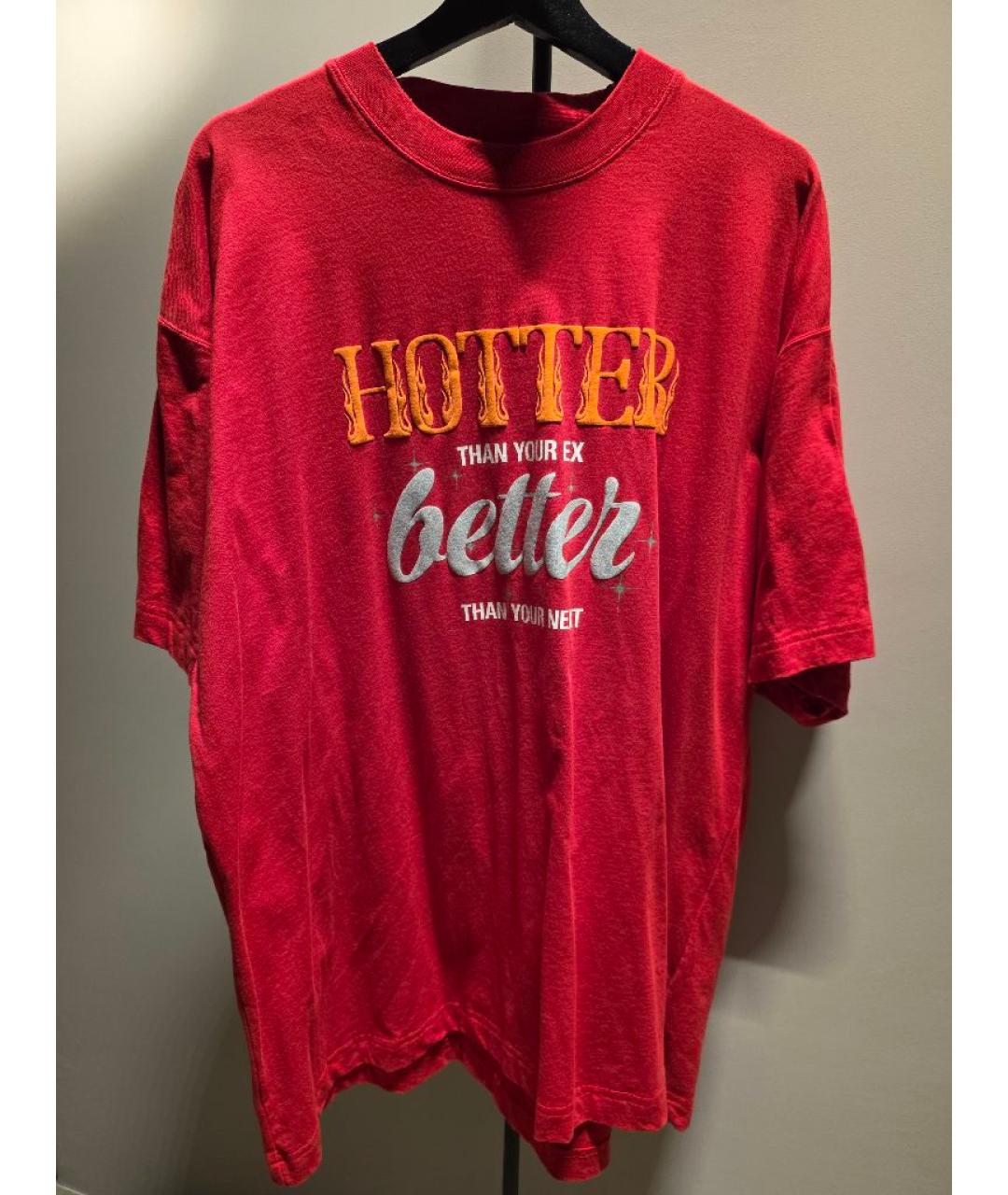 VETEMENTS Красная хлопковая футболка, фото 6
