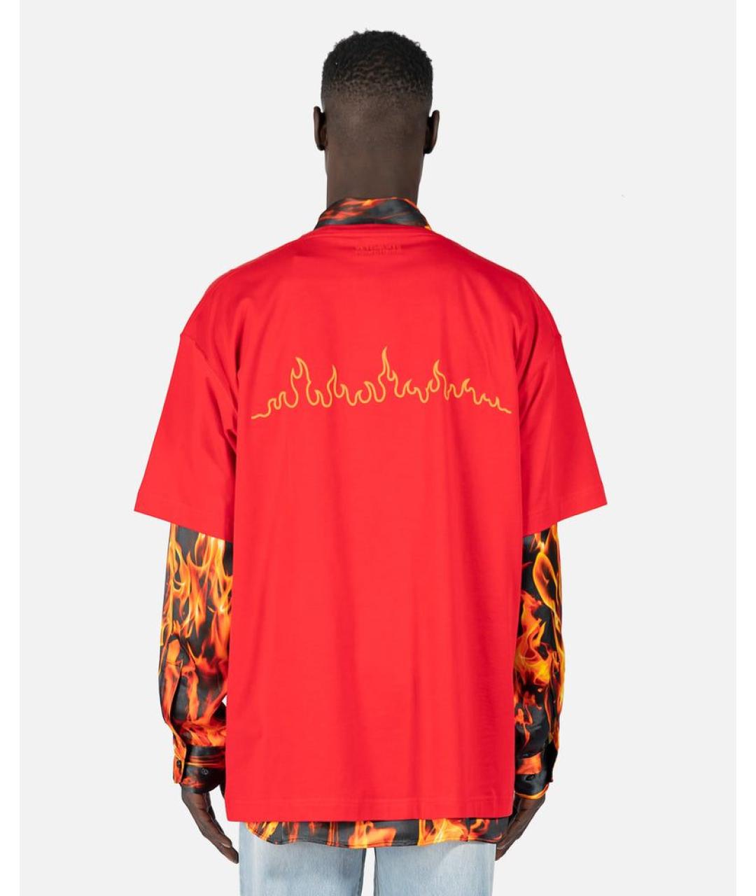 VETEMENTS Красная хлопковая футболка, фото 5