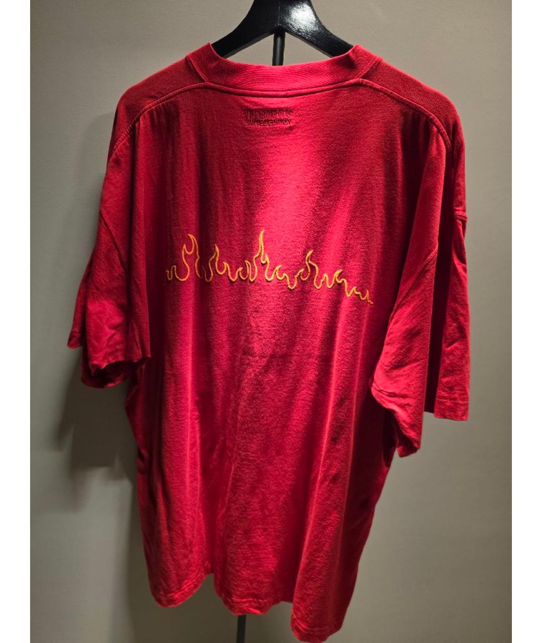 VETEMENTS Красная хлопковая футболка, фото 2