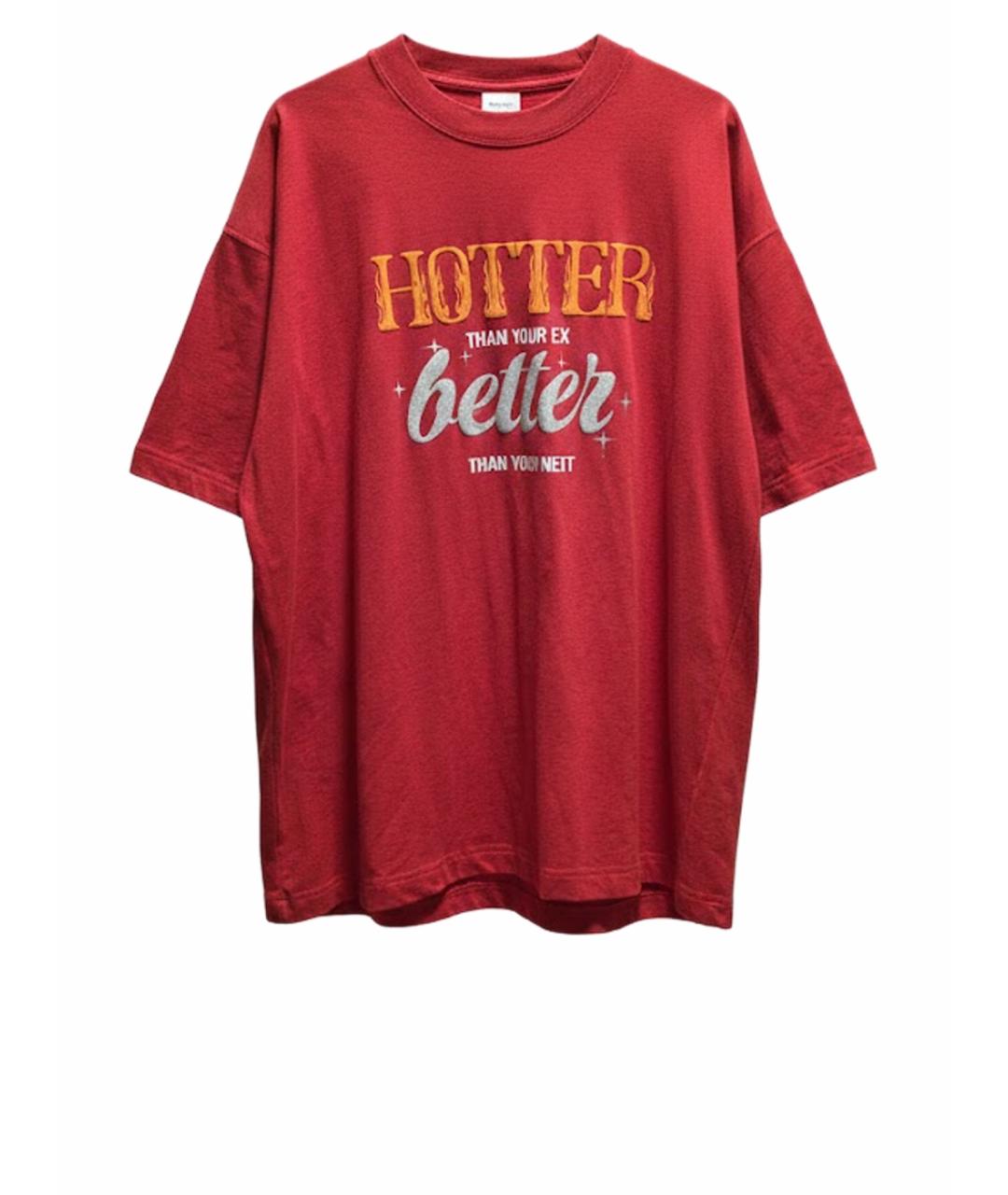 VETEMENTS Красная хлопковая футболка, фото 1