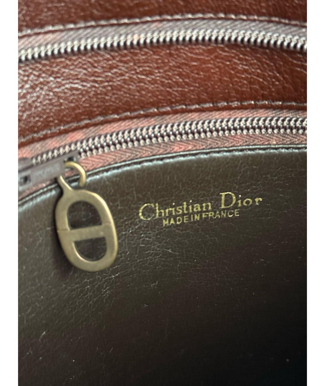 CHRISTIAN DIOR Коричневая кожаная сумка через плечо, фото 6